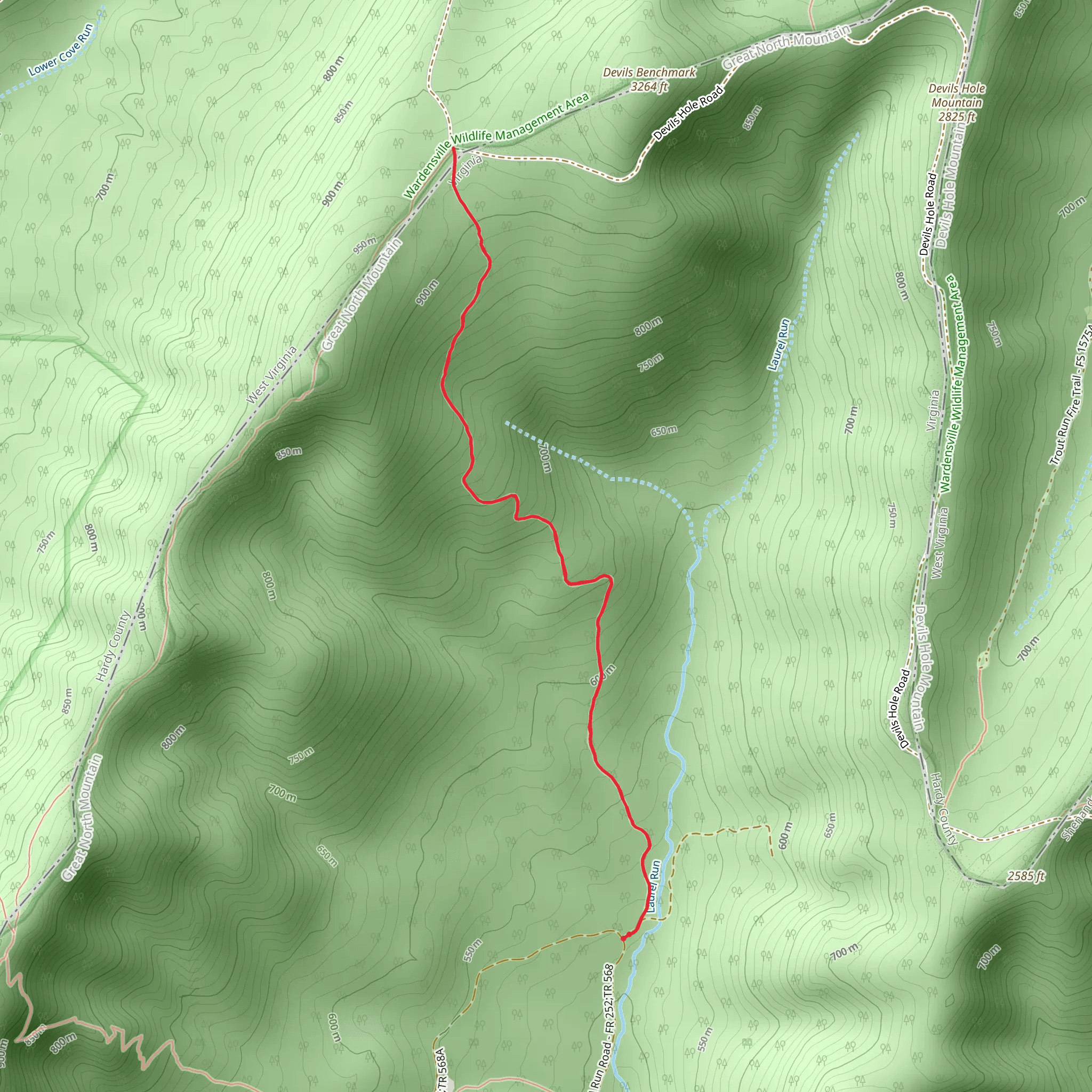 Laurel Run Trail mobile static map