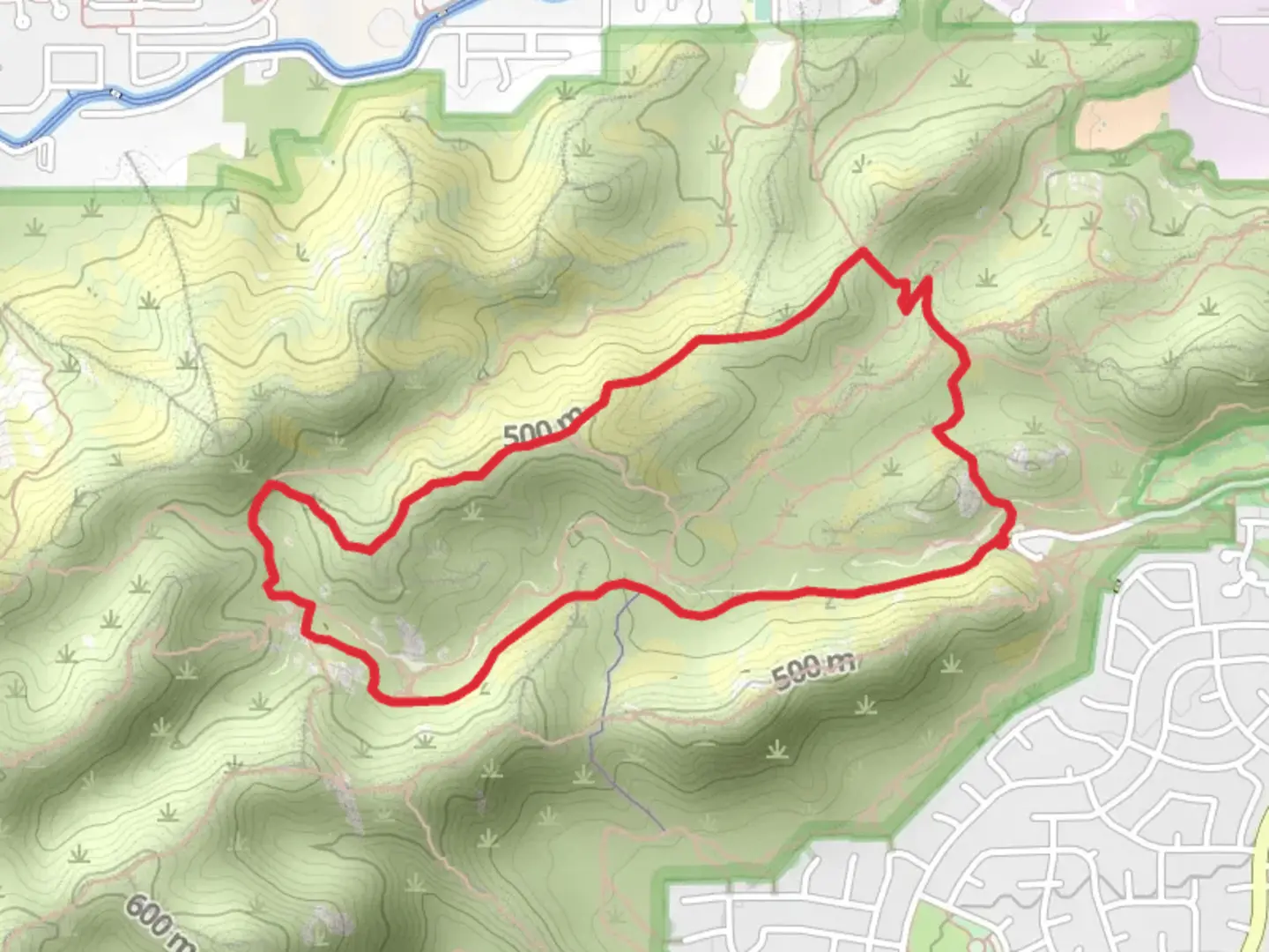 An image depicting the trail Ridgeline and Maricopa Loop Trail and its surrounding area.