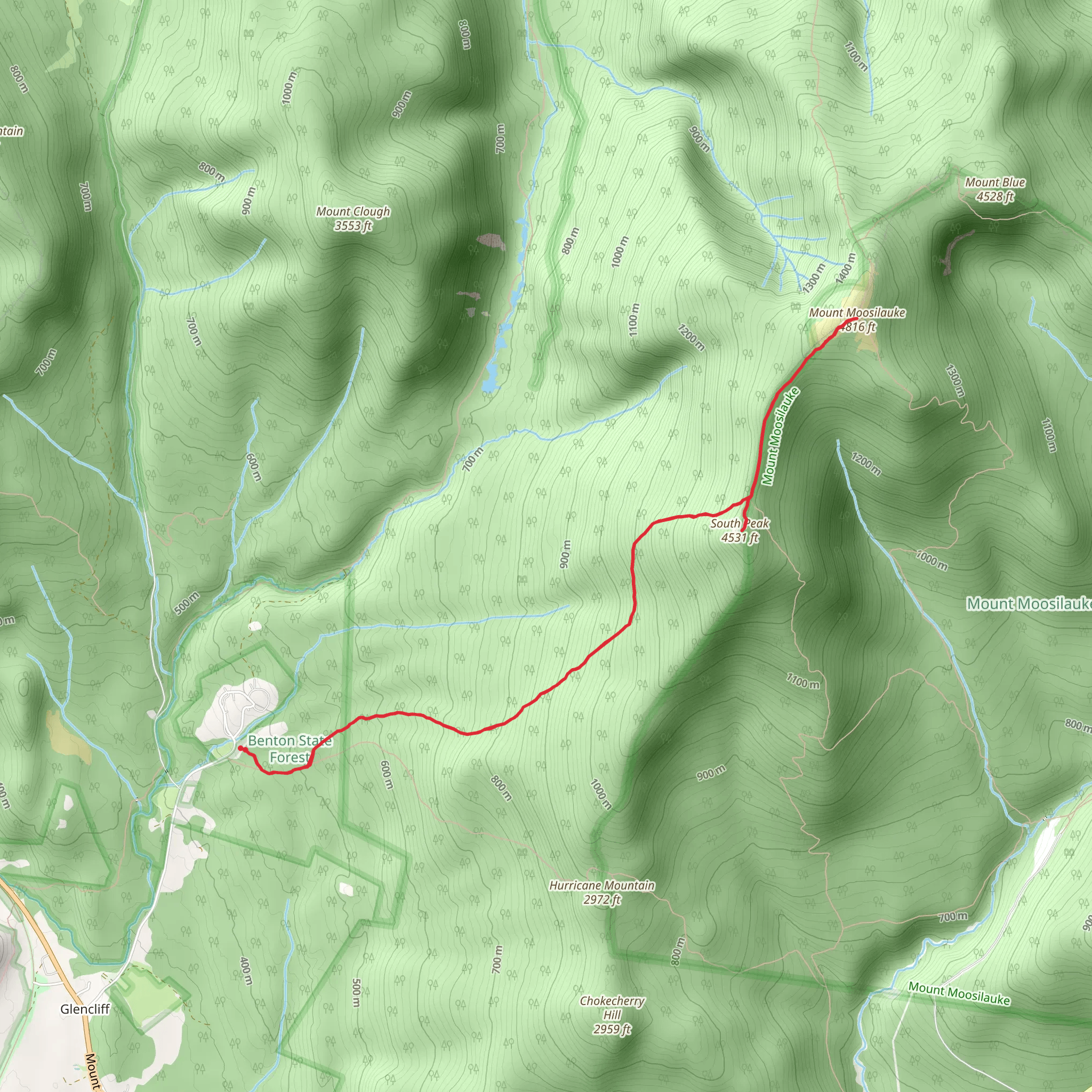 Mount Moosilauke via Glencliff Trail and Appalachian Trail mobile static map