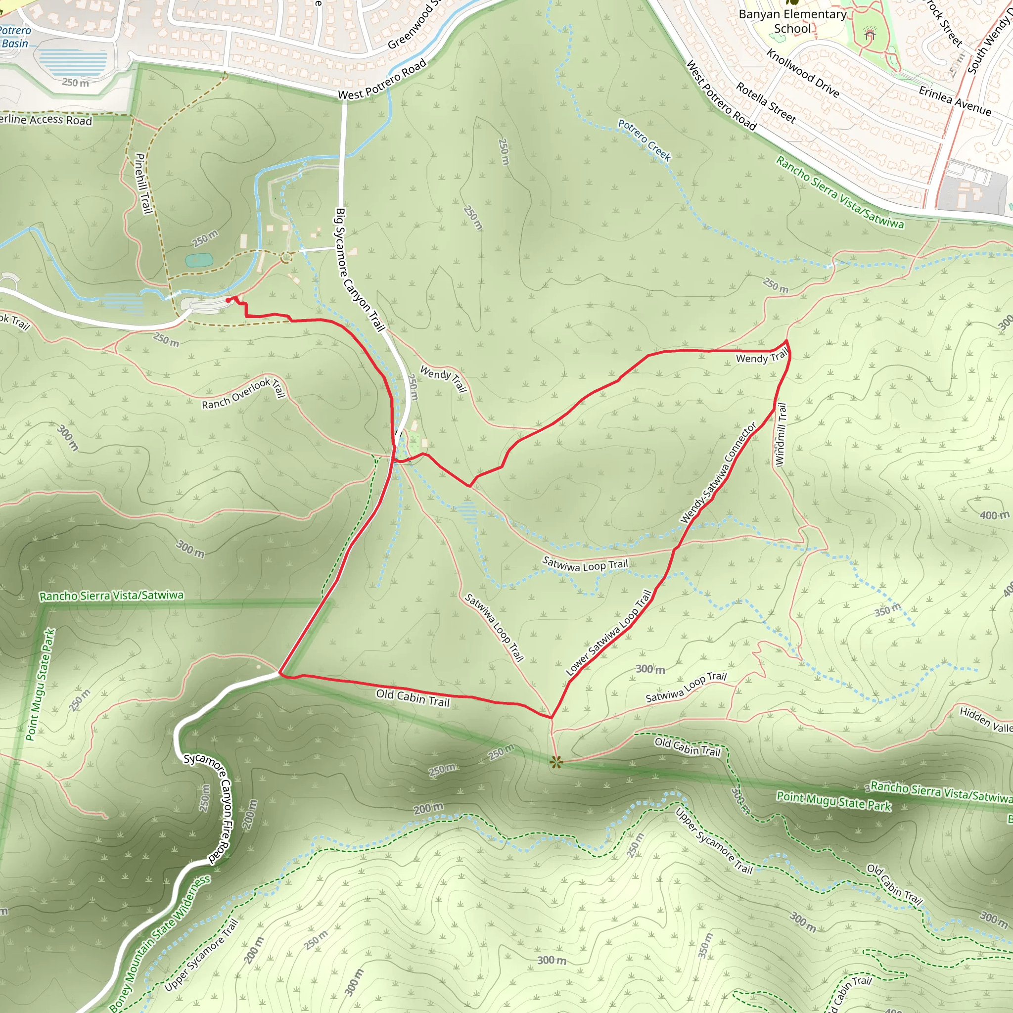 Lower Satwiwa and Satwiwa Loop Trail mobile static map