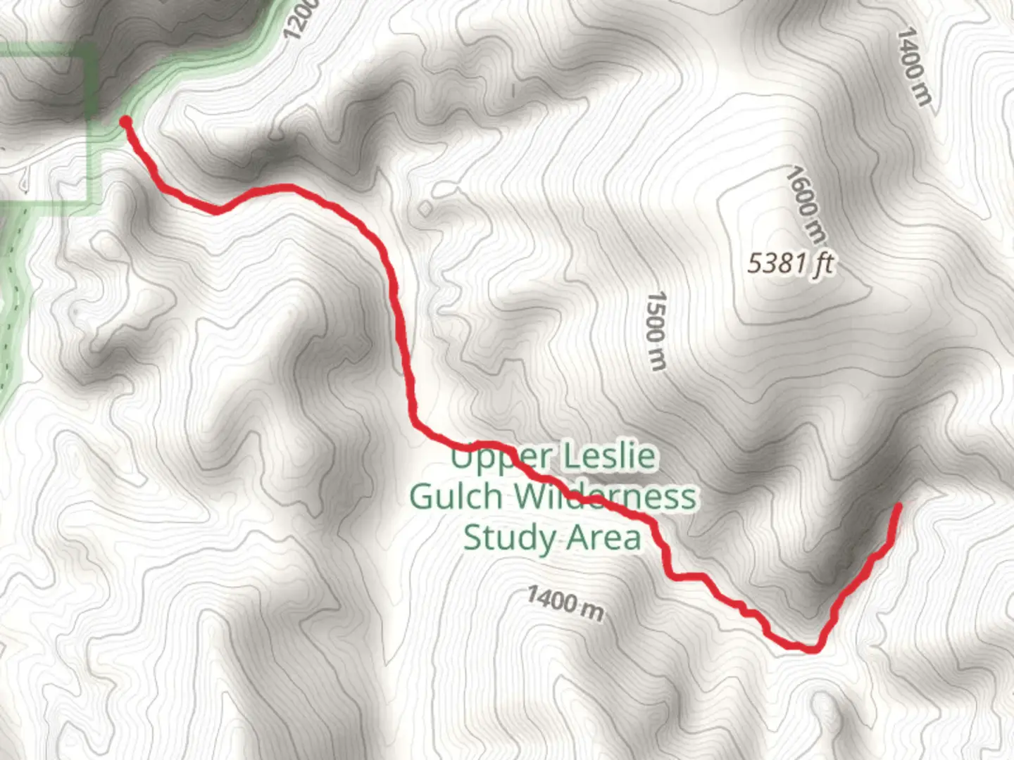 An image depicting the trail Upper Leslie Gulch Trail and its surrounding area.