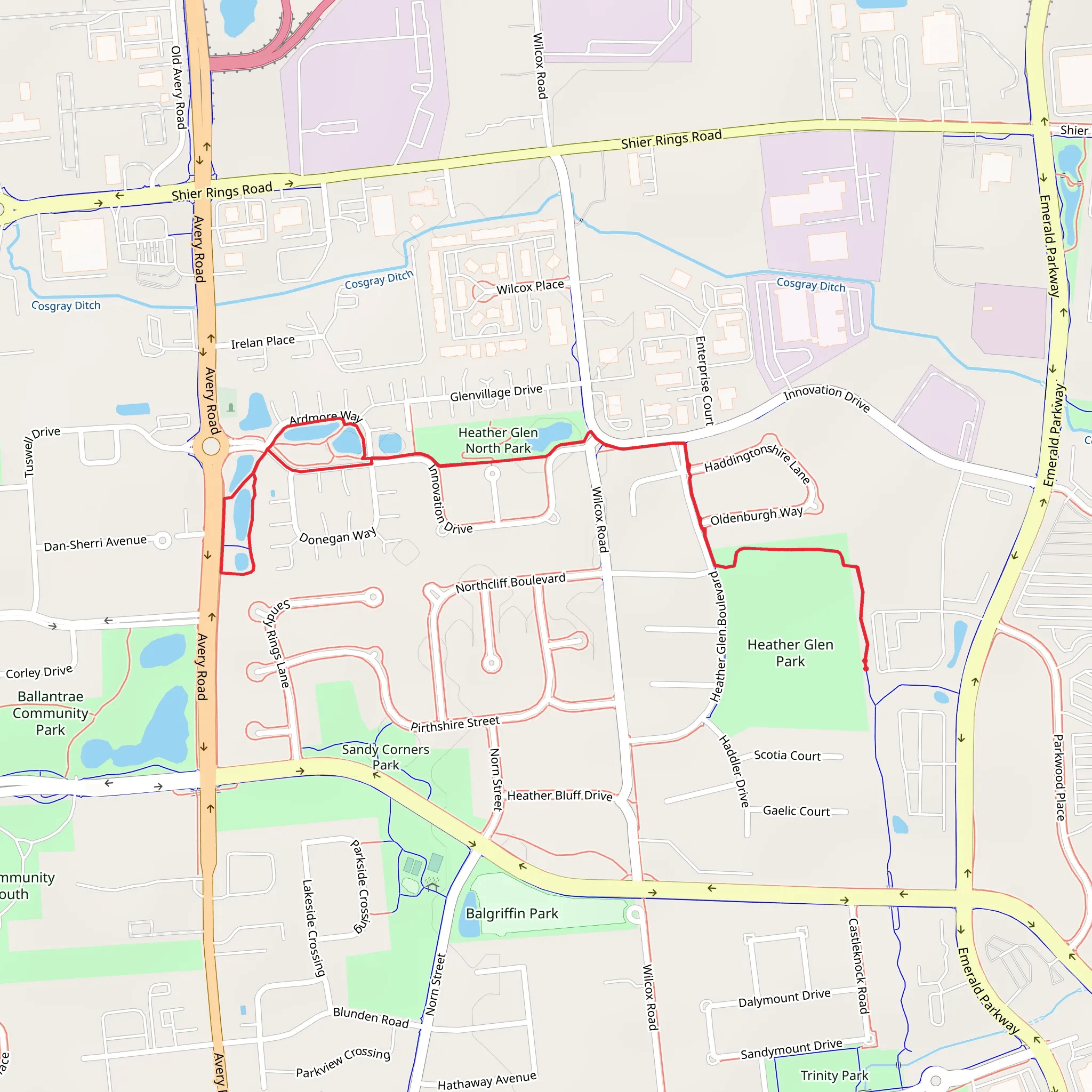 Heather Glen Park and Heather Glen North Park mobile static map