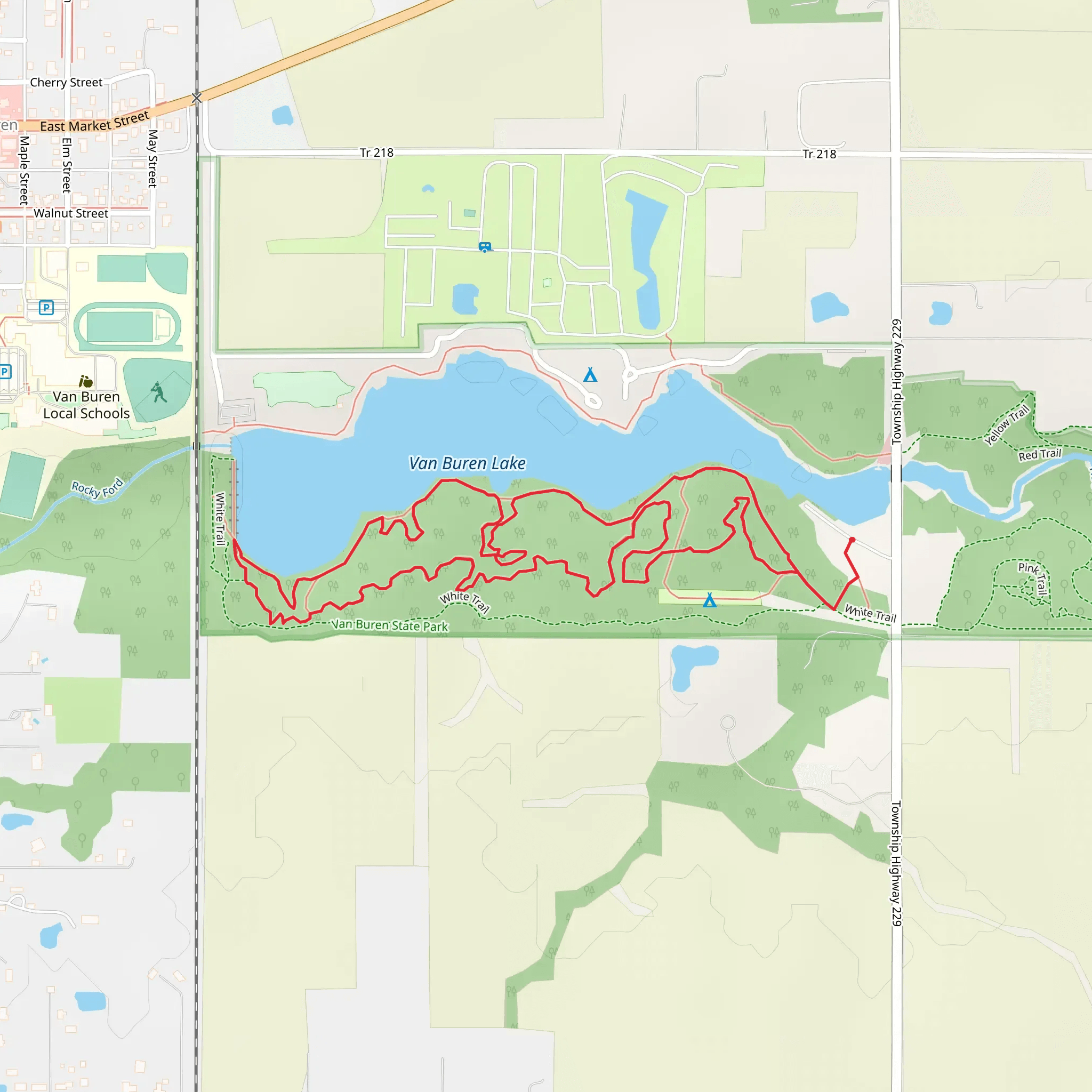 Van Buren Lake Loop mobile static map
