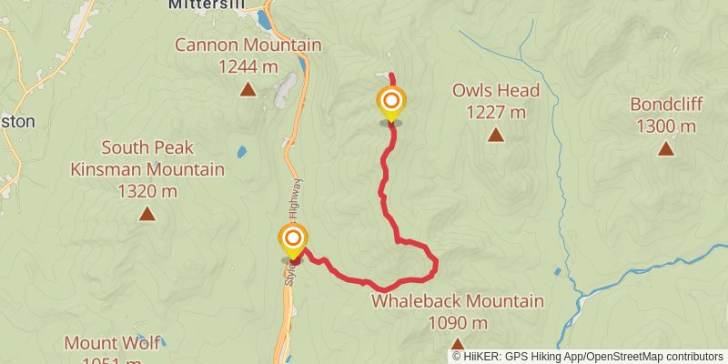 Franconia Ridge via Flume Slidetrail Trail stage 2 Map