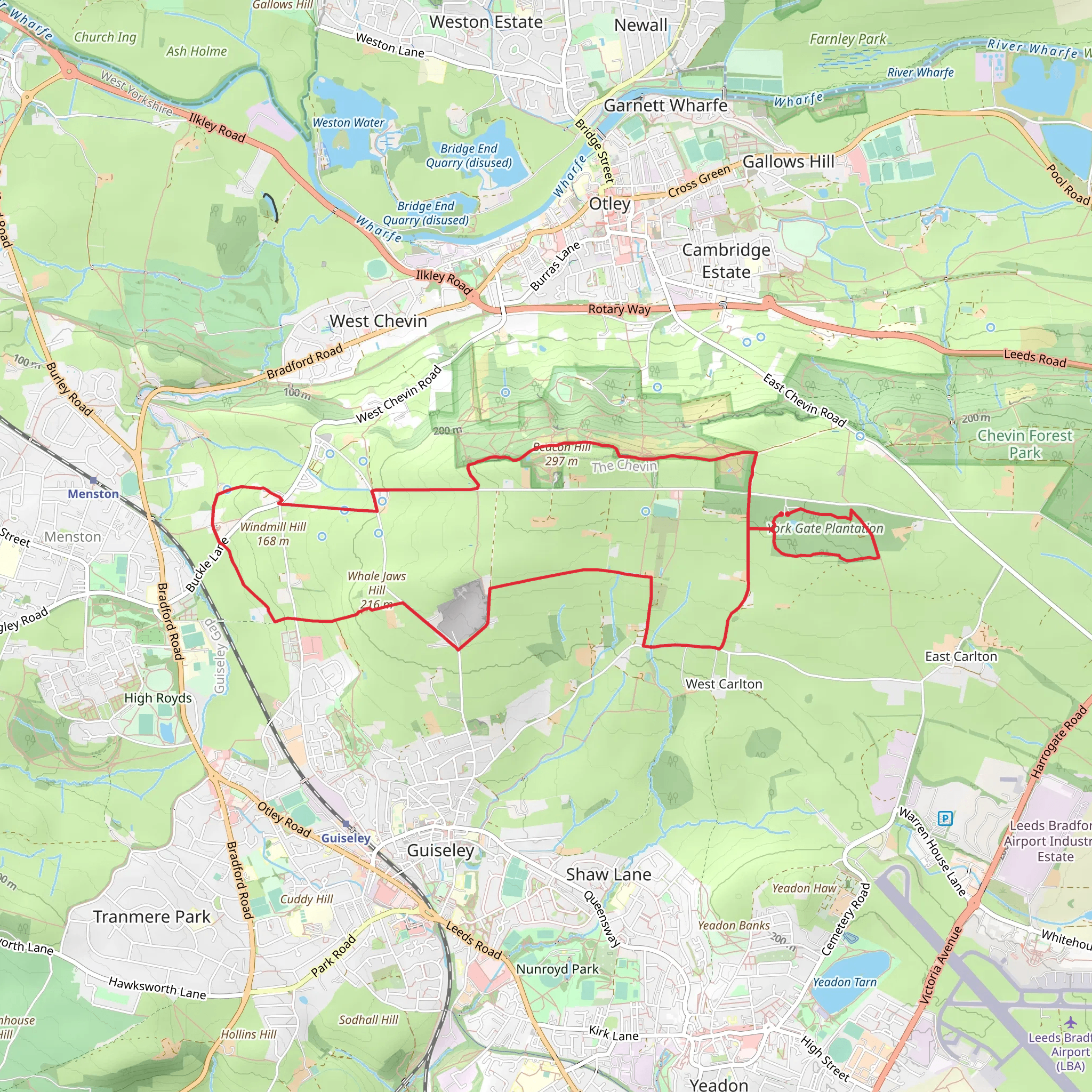 York Gate Plantation and Beacon Hill Loop mobile static map