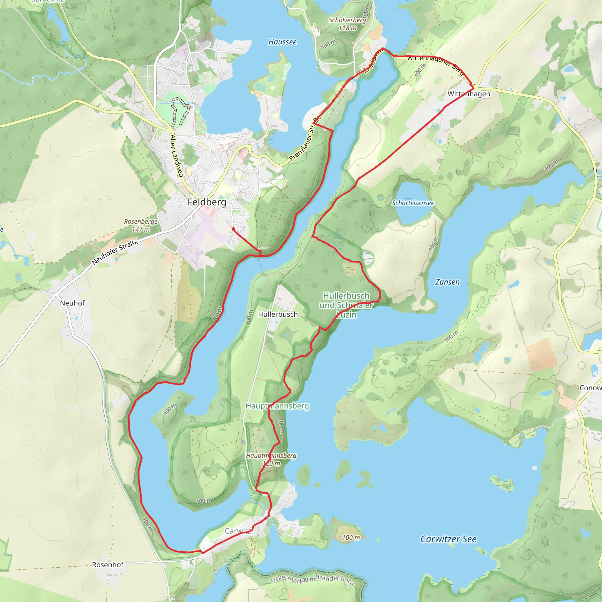 Hullerbusch und Schmaler Luzin Loop mobile static map