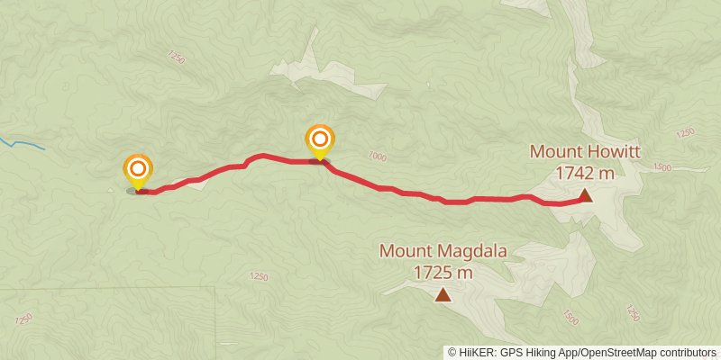 Mt Howitt Walking Track stage 2 Map