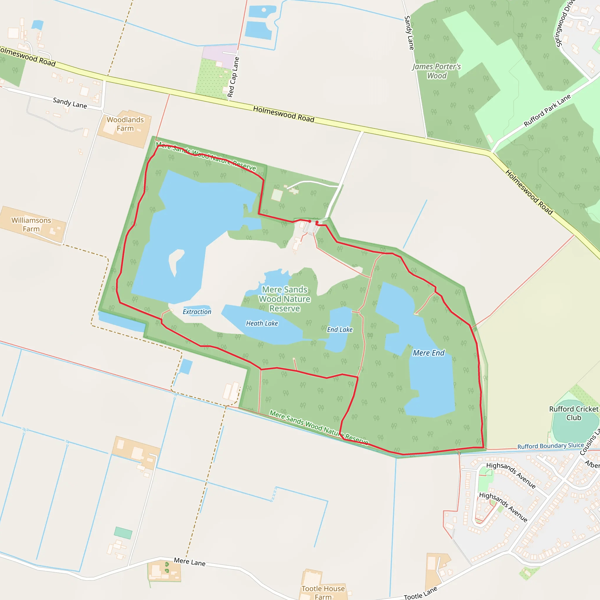 Mere Sands Wood Loop mobile static map