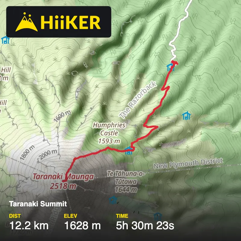 A map preview of the recording Taranaki Summit.