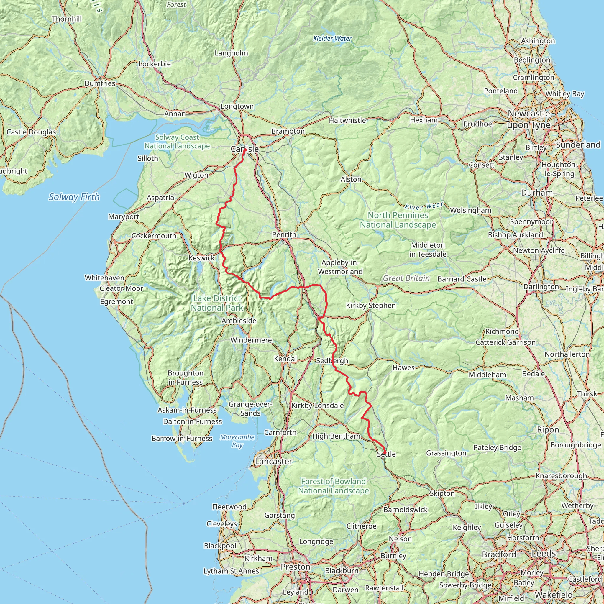 Settle to Carlisle Walk mobile static map