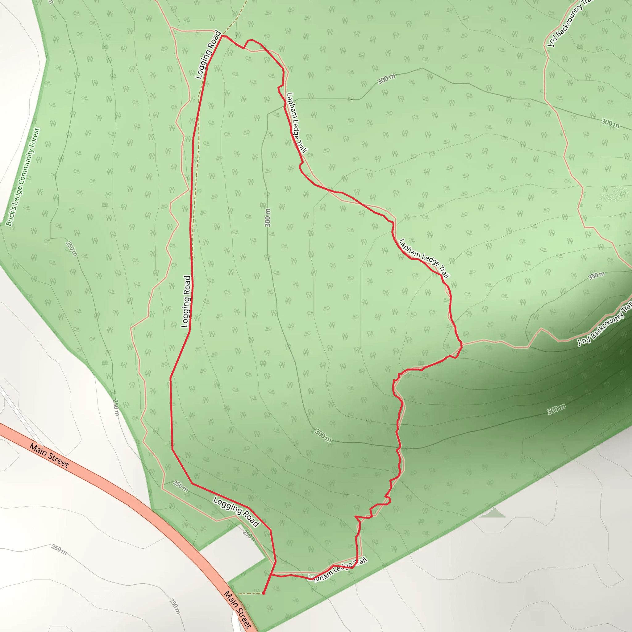Lapham Ledge Loop mobile static map