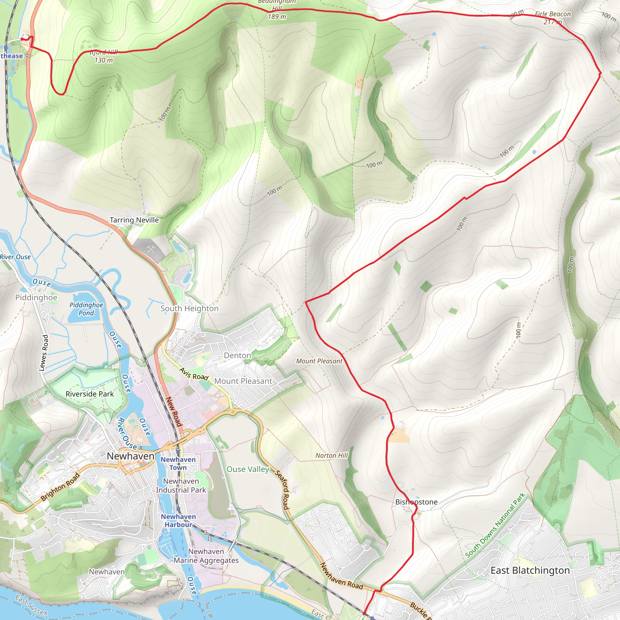 Bishopstone and the Downland Ridge mobile static map