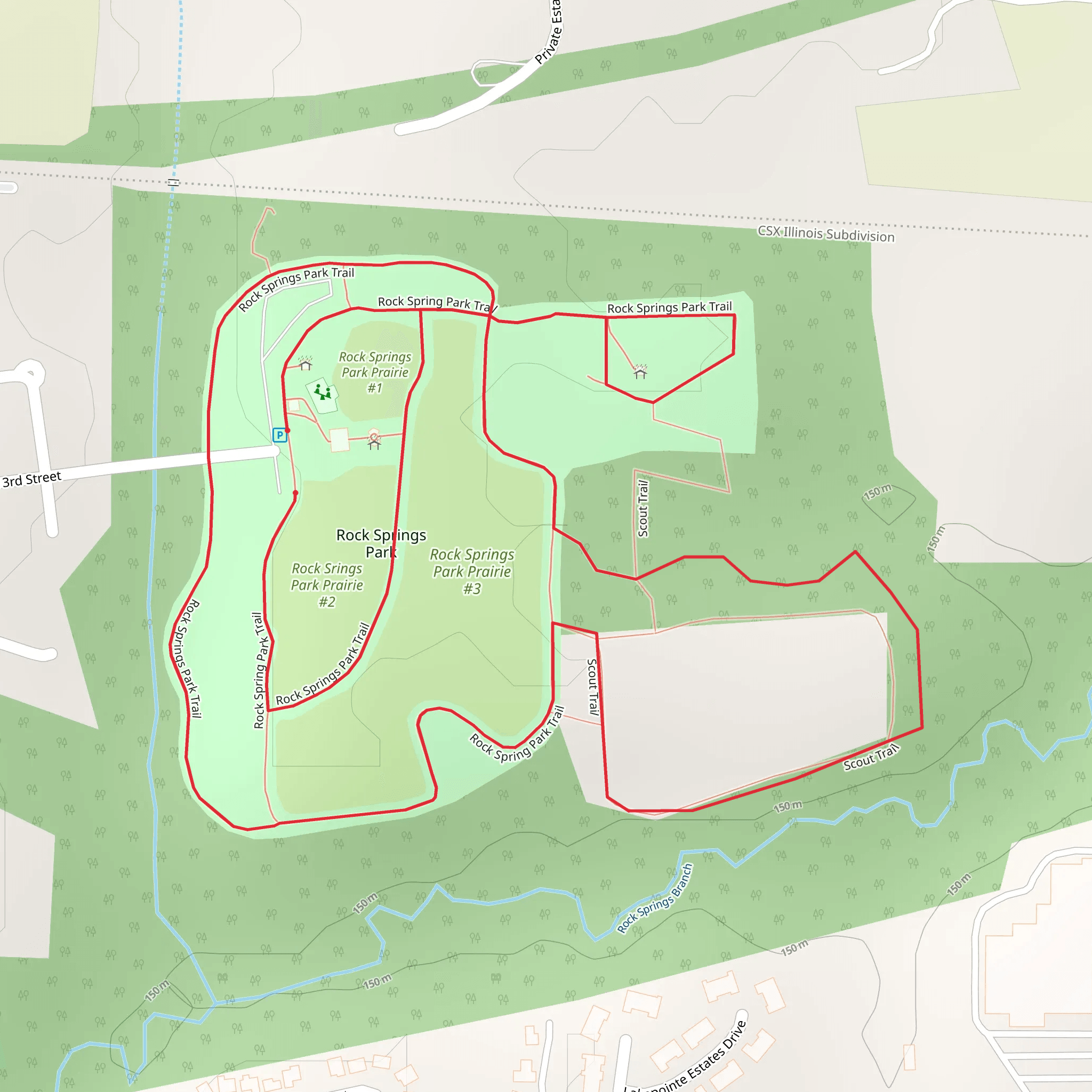Rock Springs Park Loop Trail mobile static map