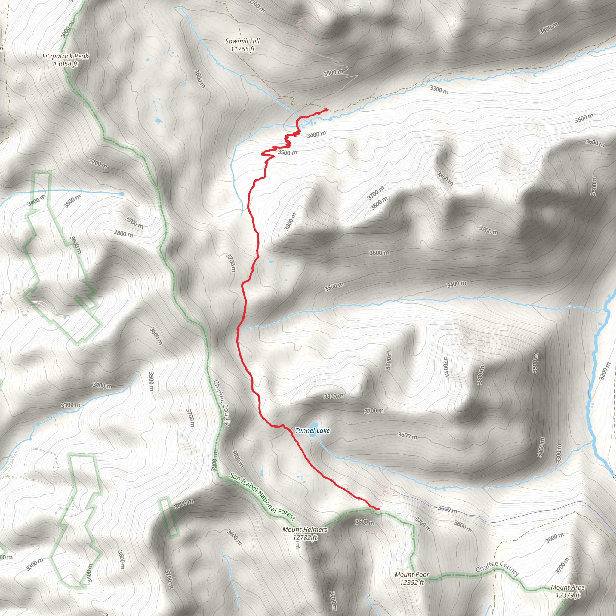 Tunnel Lake via CDT mobile static map