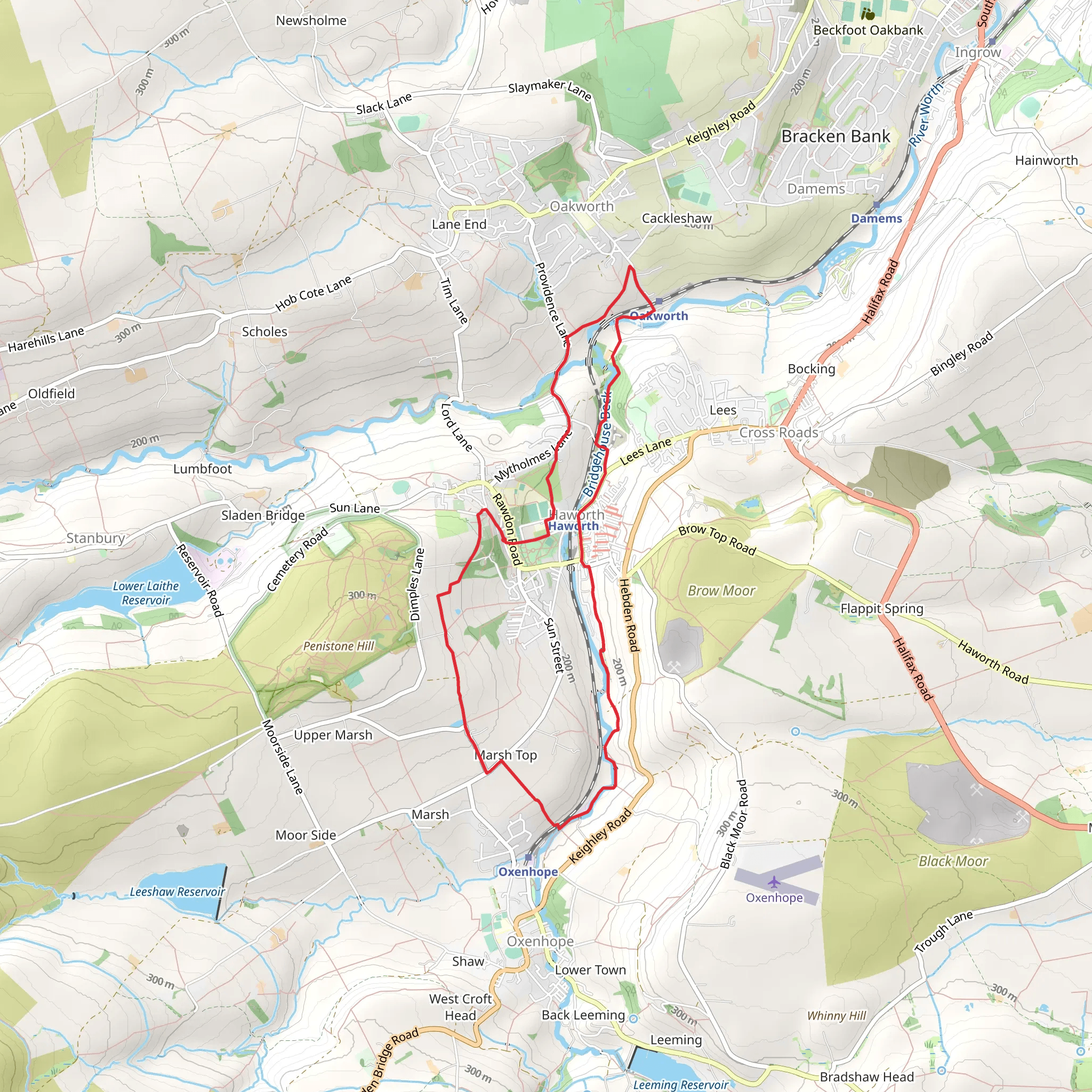 Marsh Top and Haworth Loop mobile static map