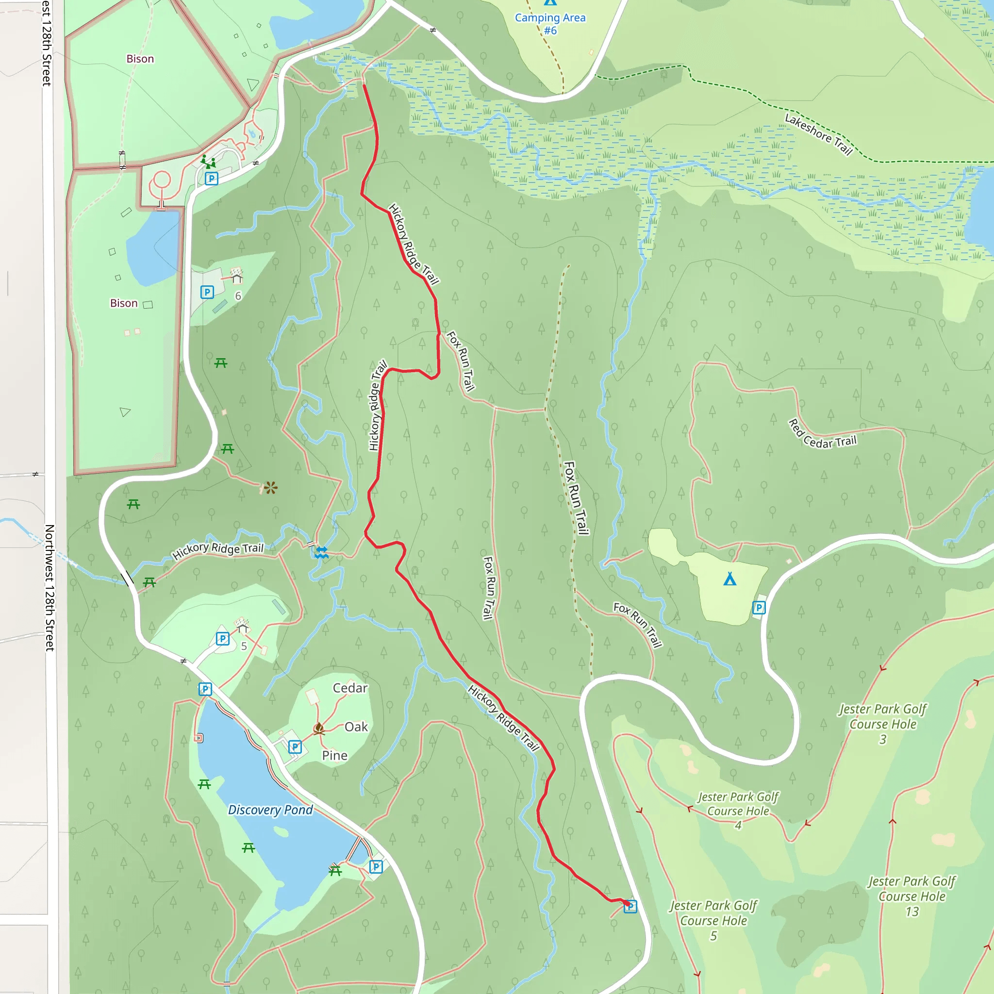 Hickory Ridge Trail mobile static map