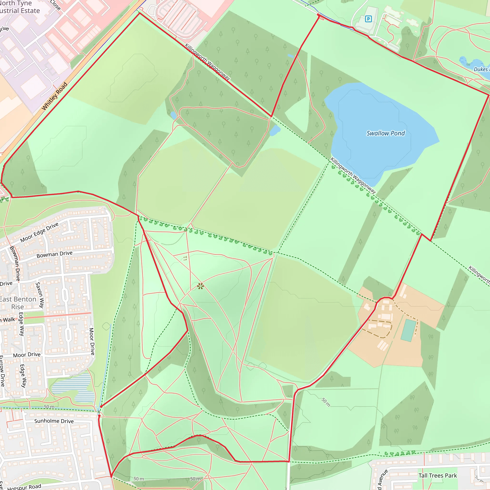 Rising Sun Country Park Loop mobile static map