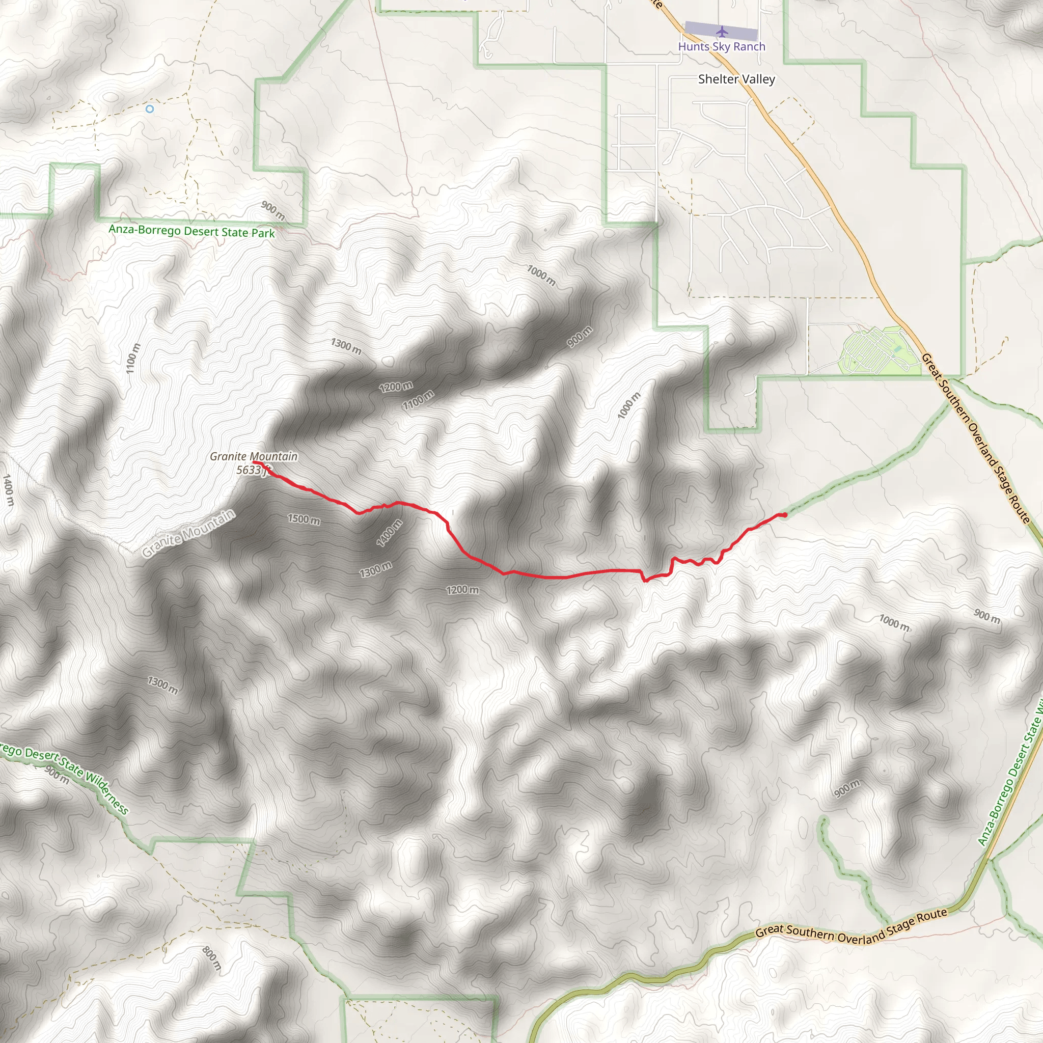 Granite Mountain from Cool Canyon Road mobile static map
