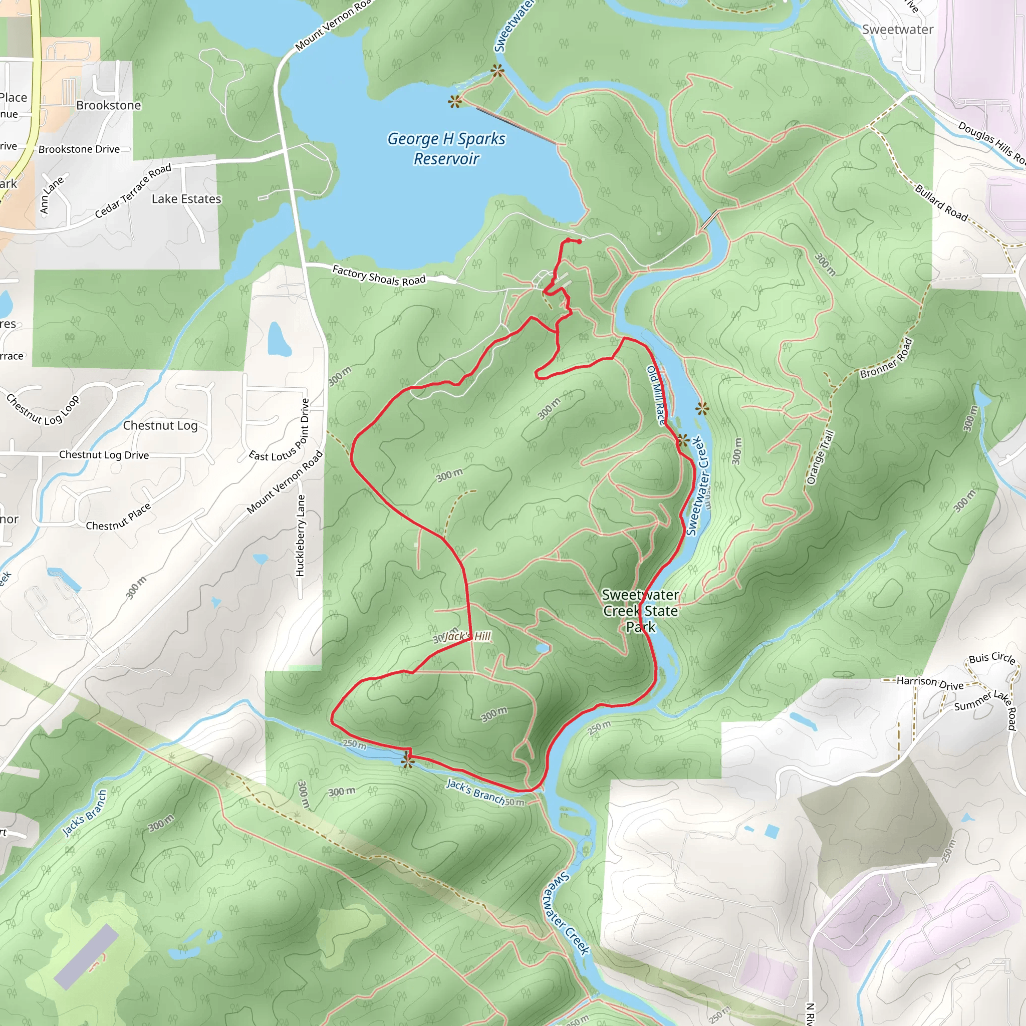 Jack's Lake and Hill - White Loop Trail mobile static map
