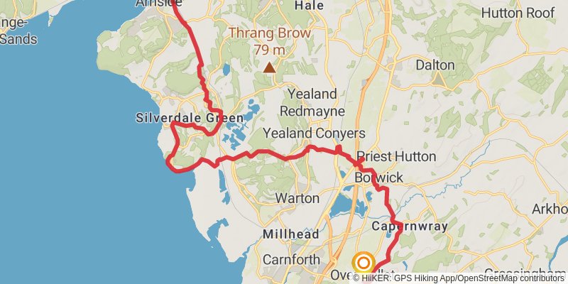 Liverpool South Parkway to Walney Island Walk stage 24 Map