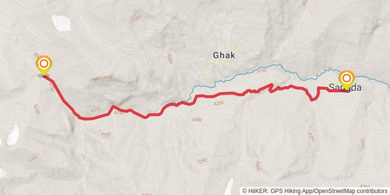 Great Himalayan Trail stage 65 Map