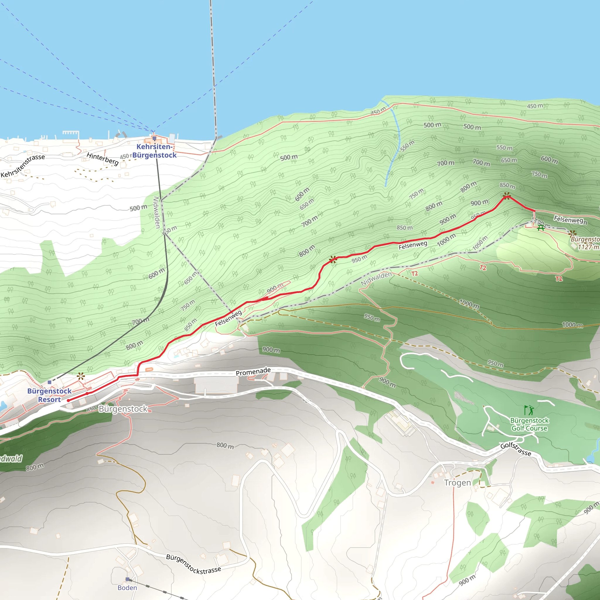 Bürgenstock Resort to the Hammetschwand Lift mobile static map