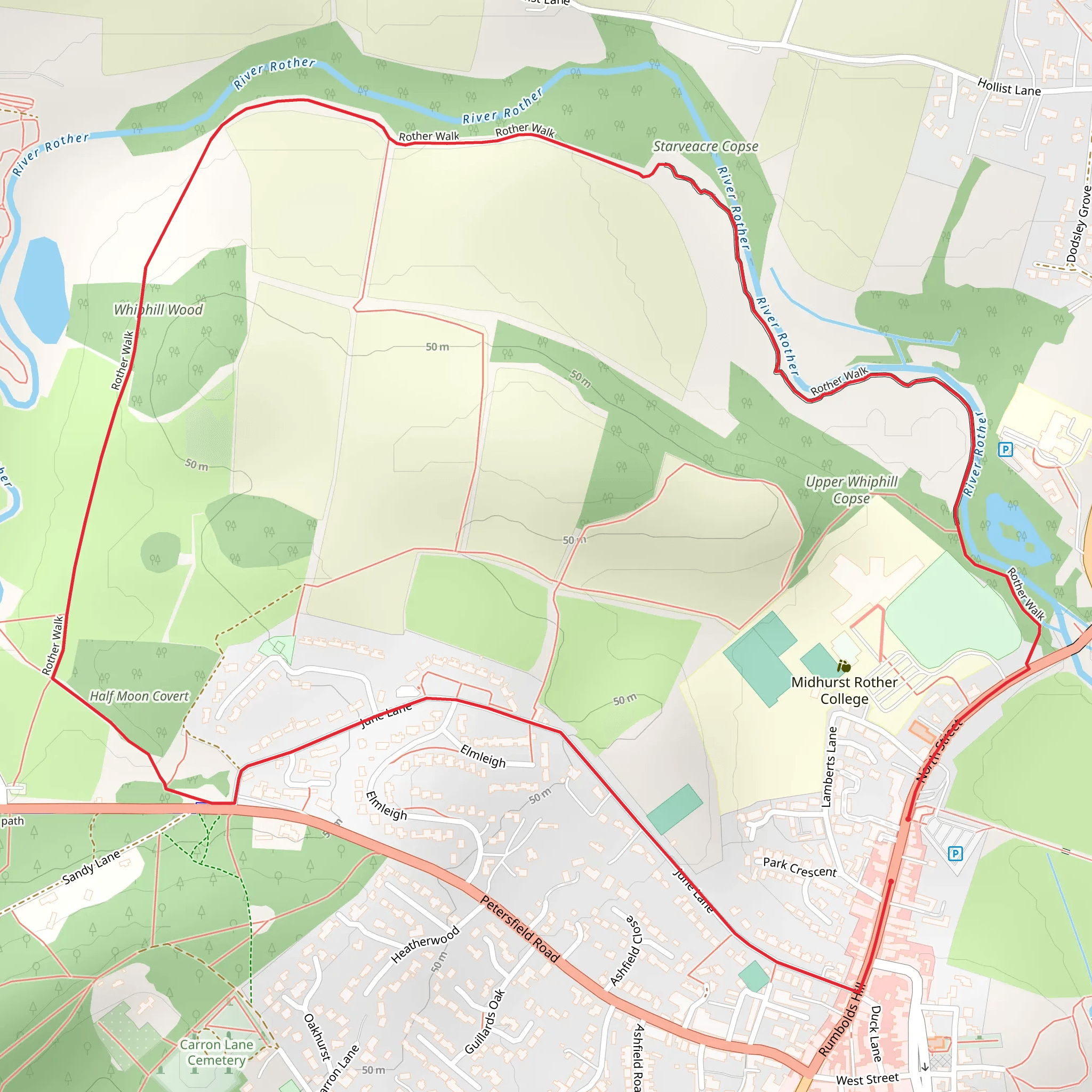 River Rother Walk mobile static map