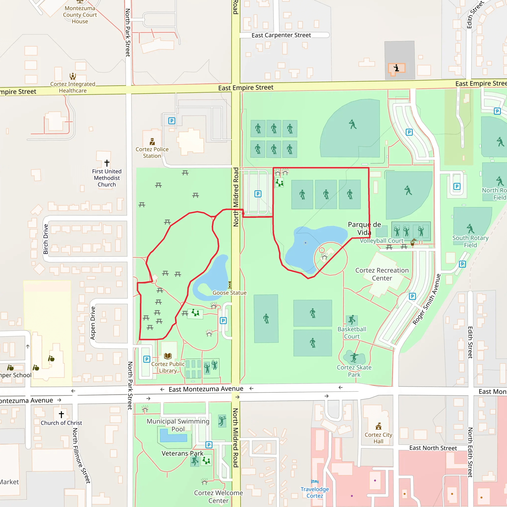 Centennial Park and Parque de Vida Loop mobile static map