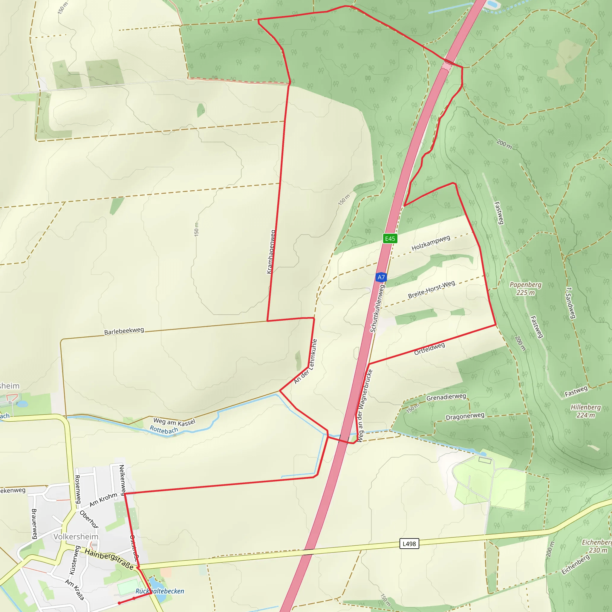 Ortfeldweg and Kramhagenweg Loop mobile static map