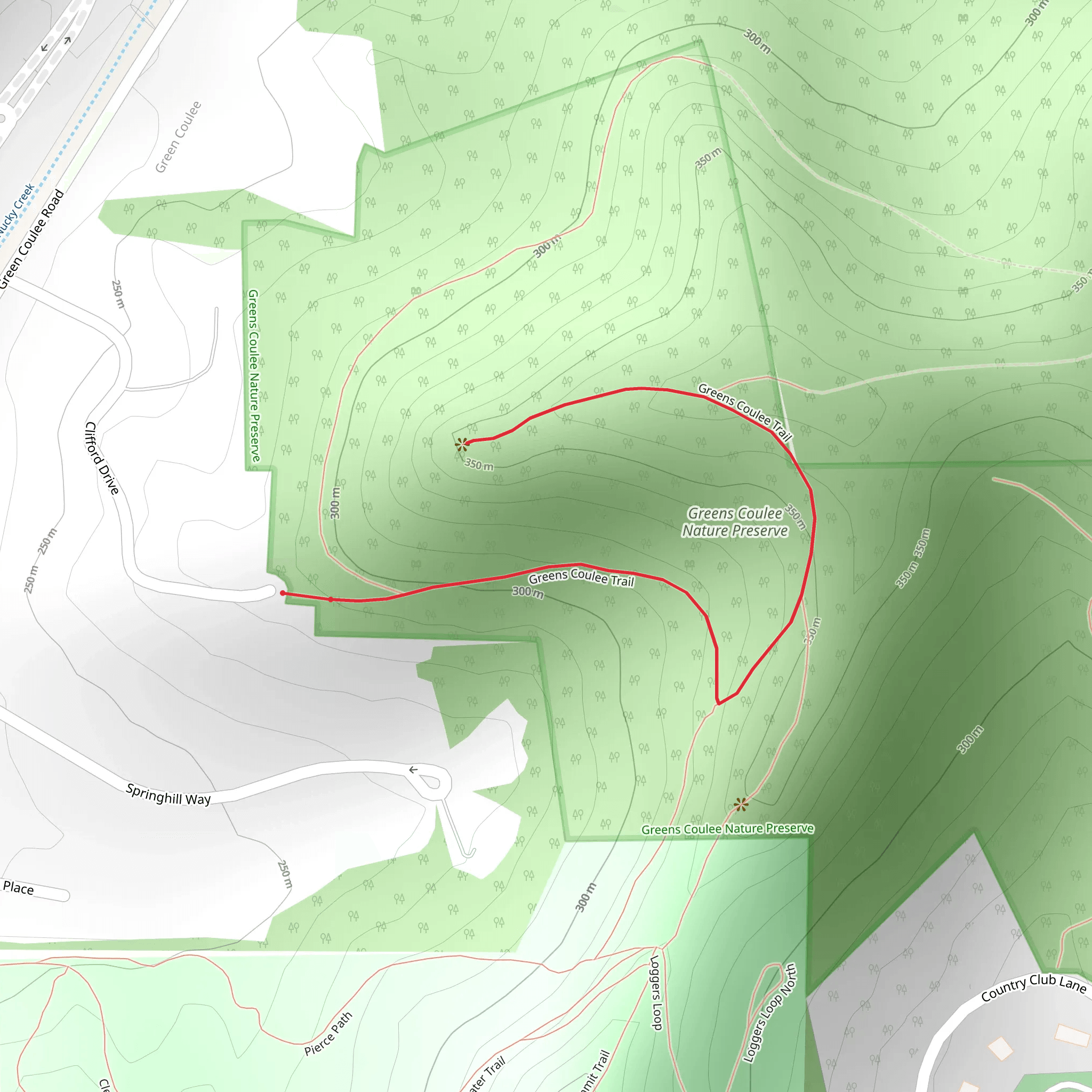 Greens Coulee Nature Preserve mobile static map