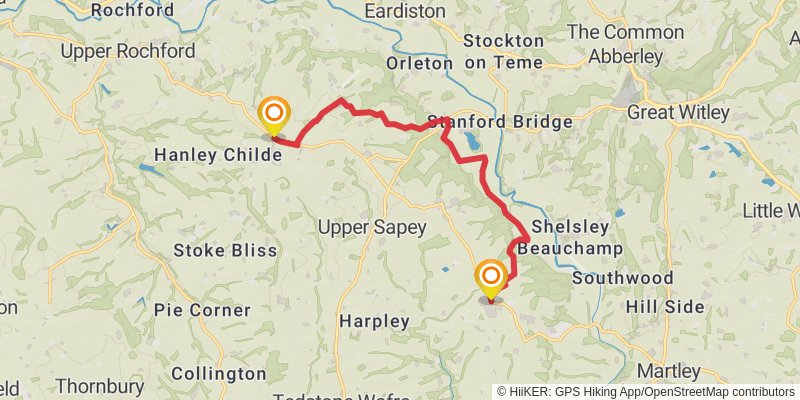 Worcestershire Loop from Great Malvern stage 8 Map