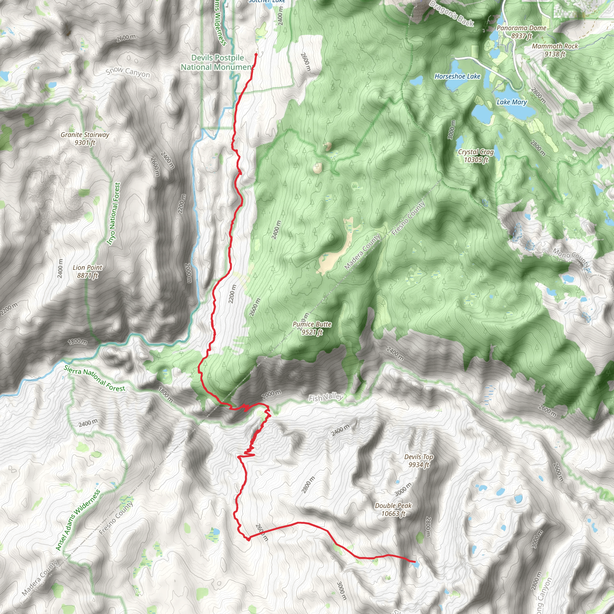 Sharktooth Lake via First Creek Trail mobile static map