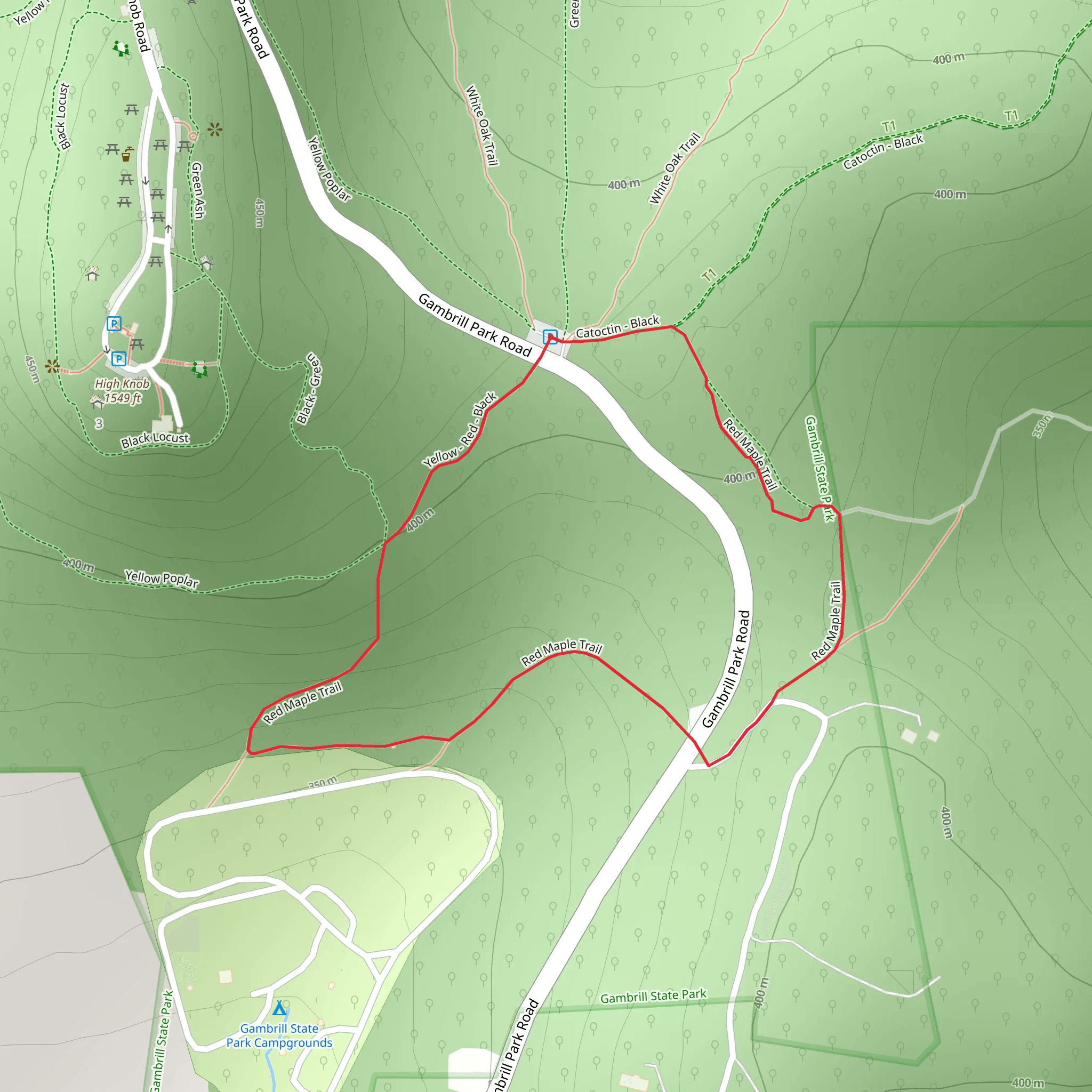 Red Maple Loop Trail mobile static map
