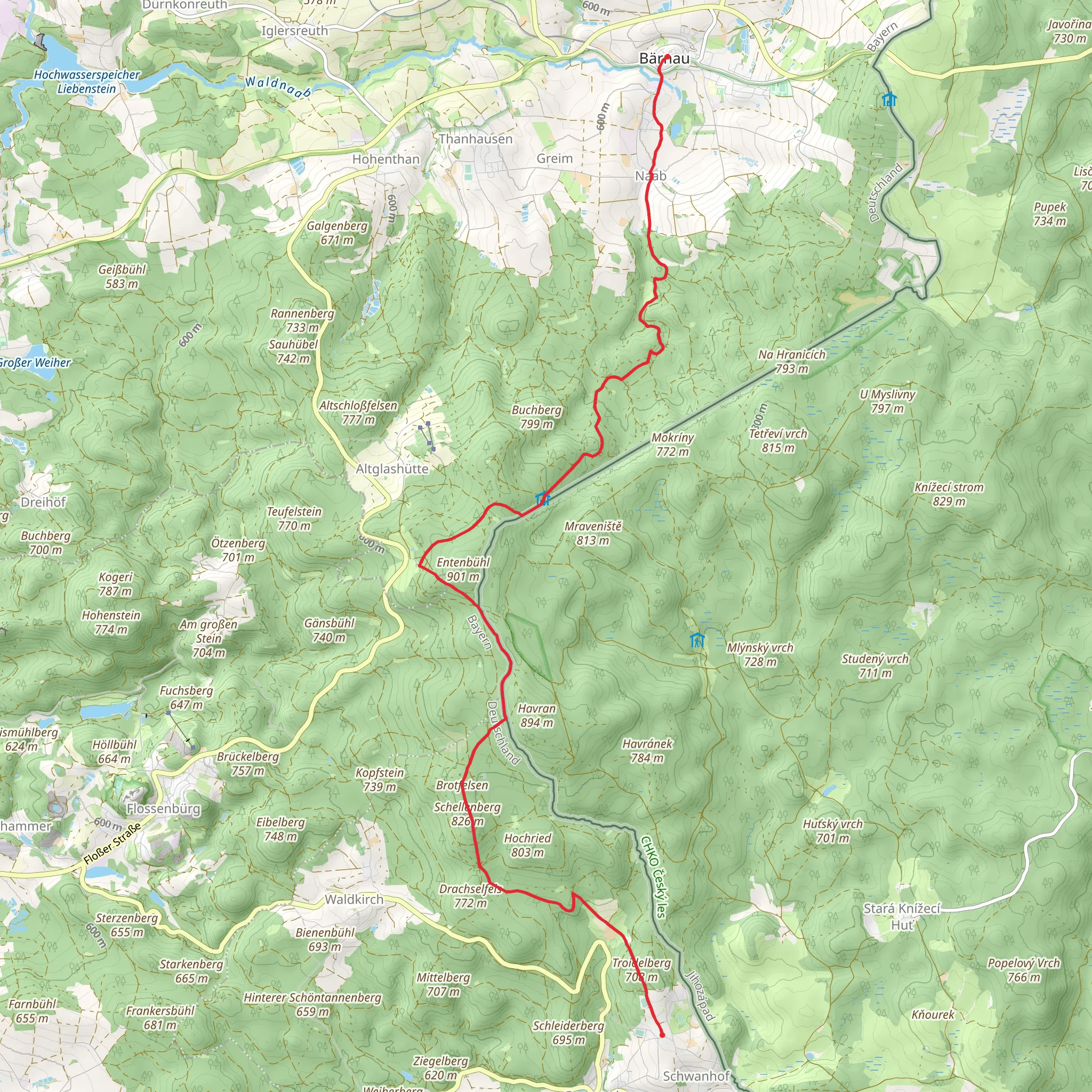 Barnau to Neukirchen zu Sankt Christoph Walk mobile static map