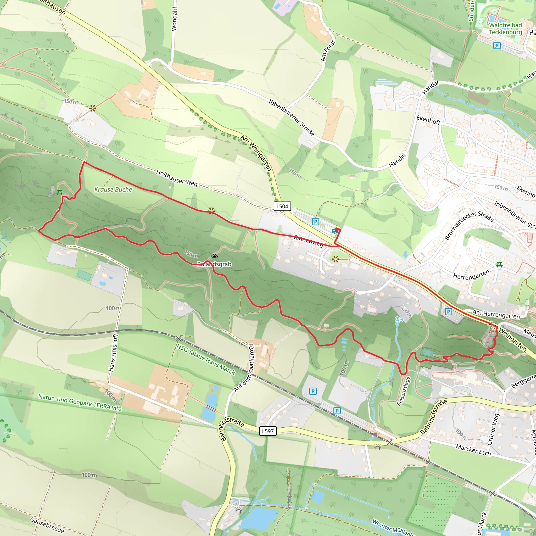 Teutoschleife Tecklenburger Bergpfad Loop mobile static map