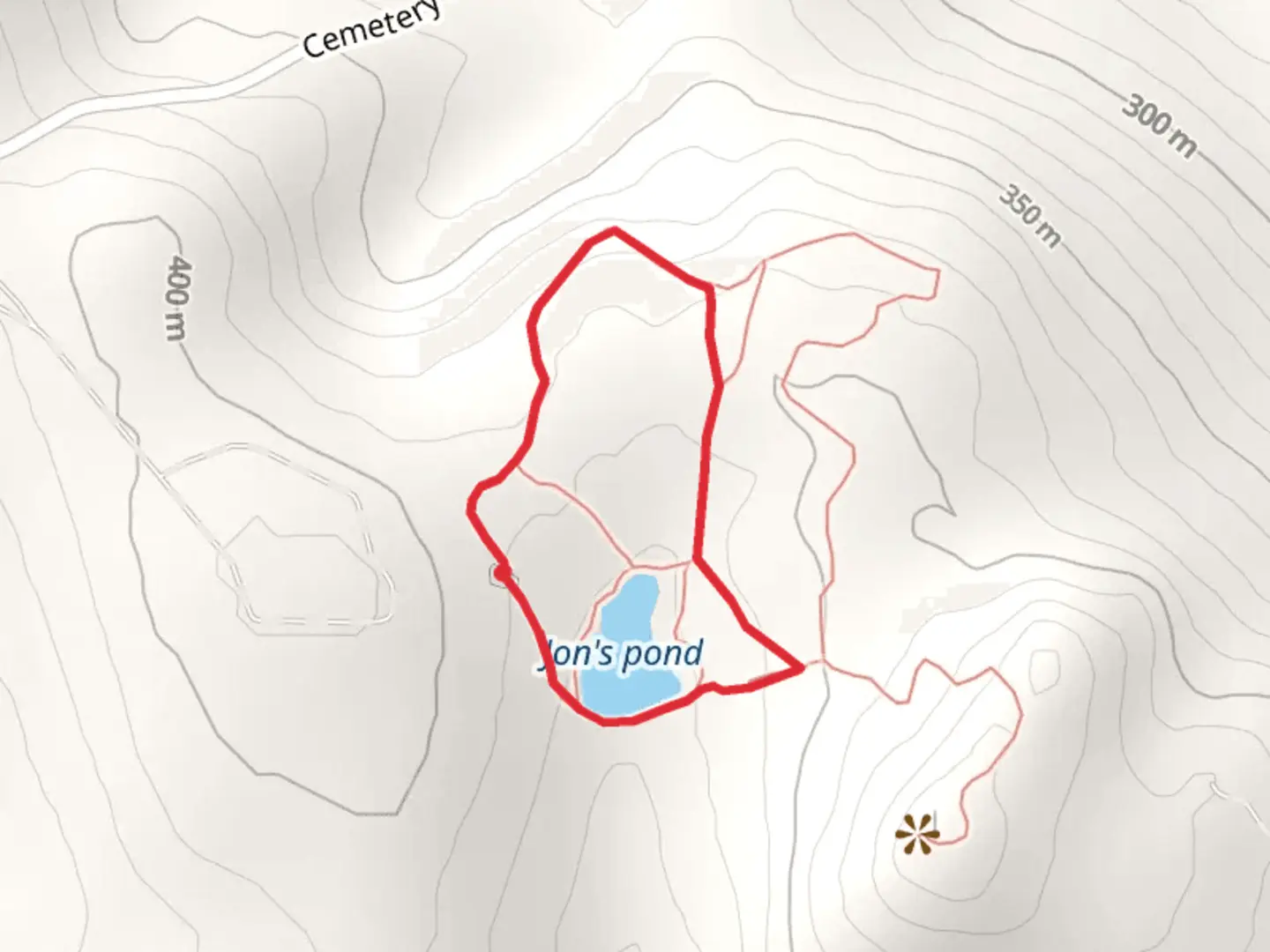 An image depicting the trail Jon's pond Loop Trail and its surrounding area.