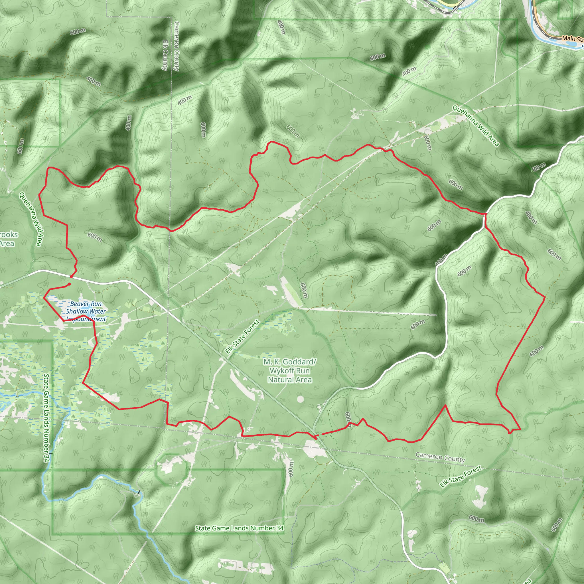 Quehanna Trail - NE mobile static map