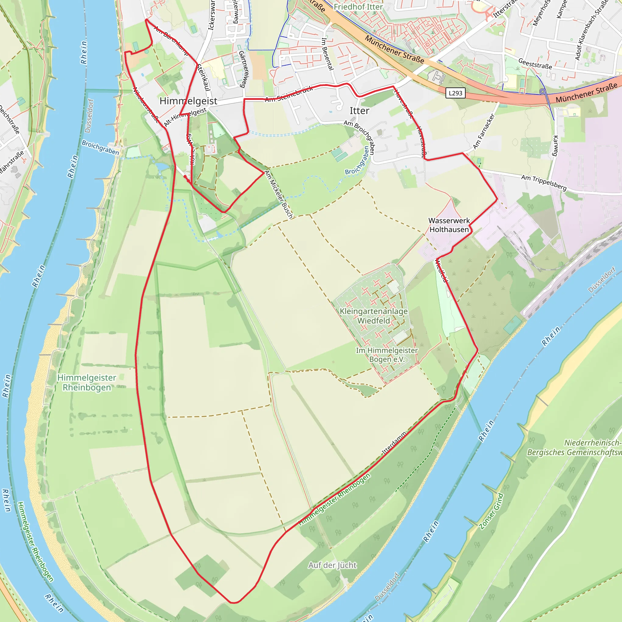 Schloss Mickeln and Auf der Jucht Loop mobile static map