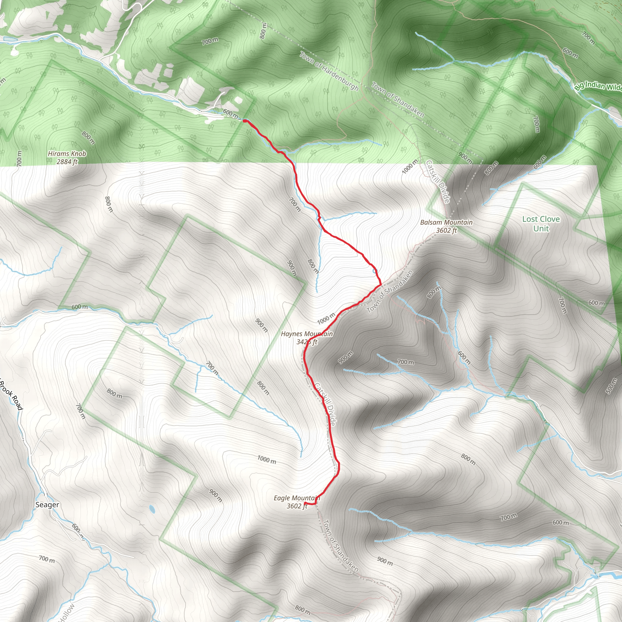 Haynes Mountain and Eagle Mountain from Rider Hollow Road mobile static map