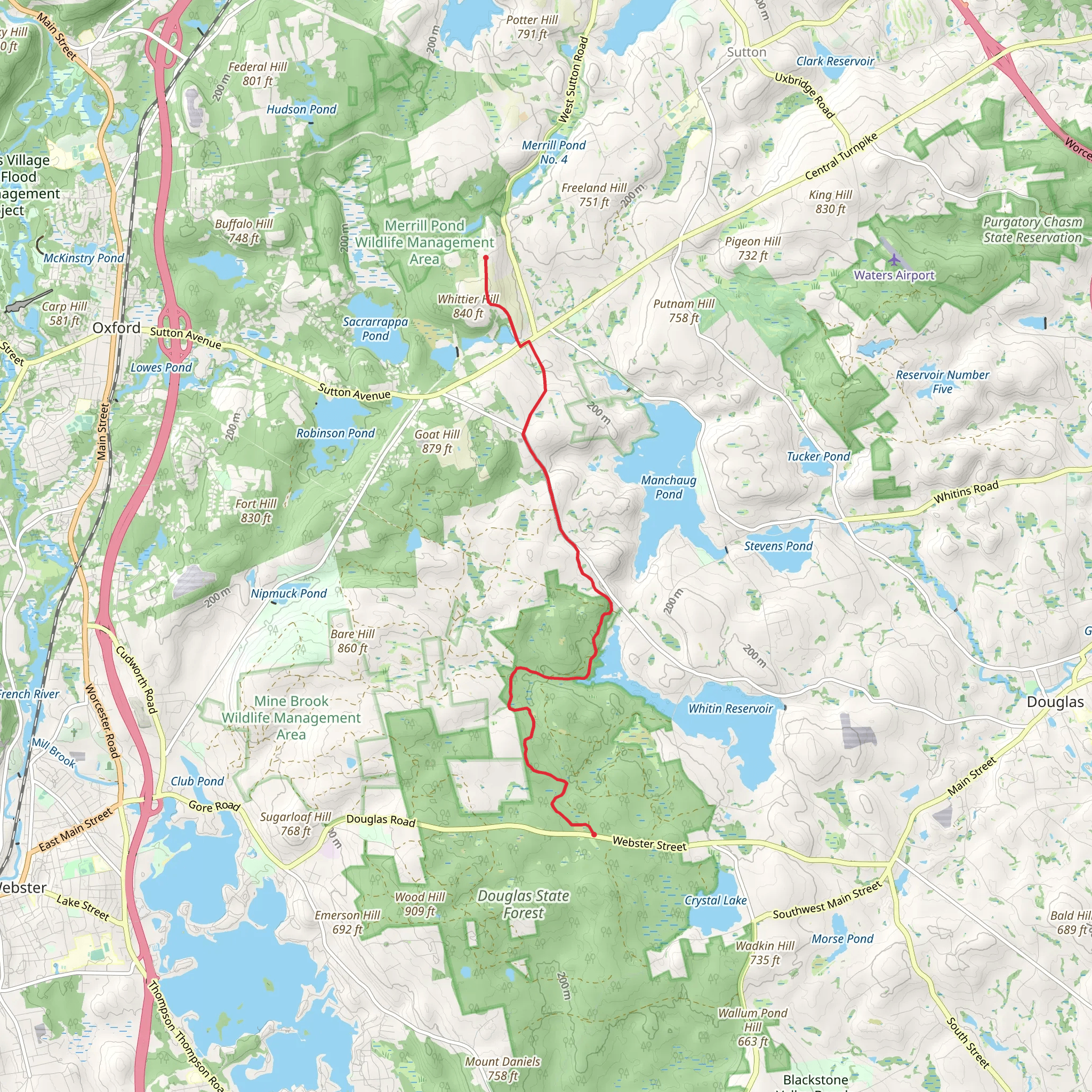 Whittier Reservoir mobile static map