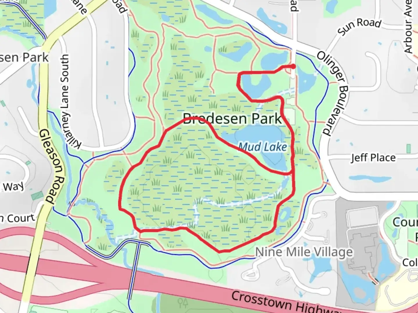 An image depicting the trail Nature Trail and Mud Lake Loop and its surrounding area.