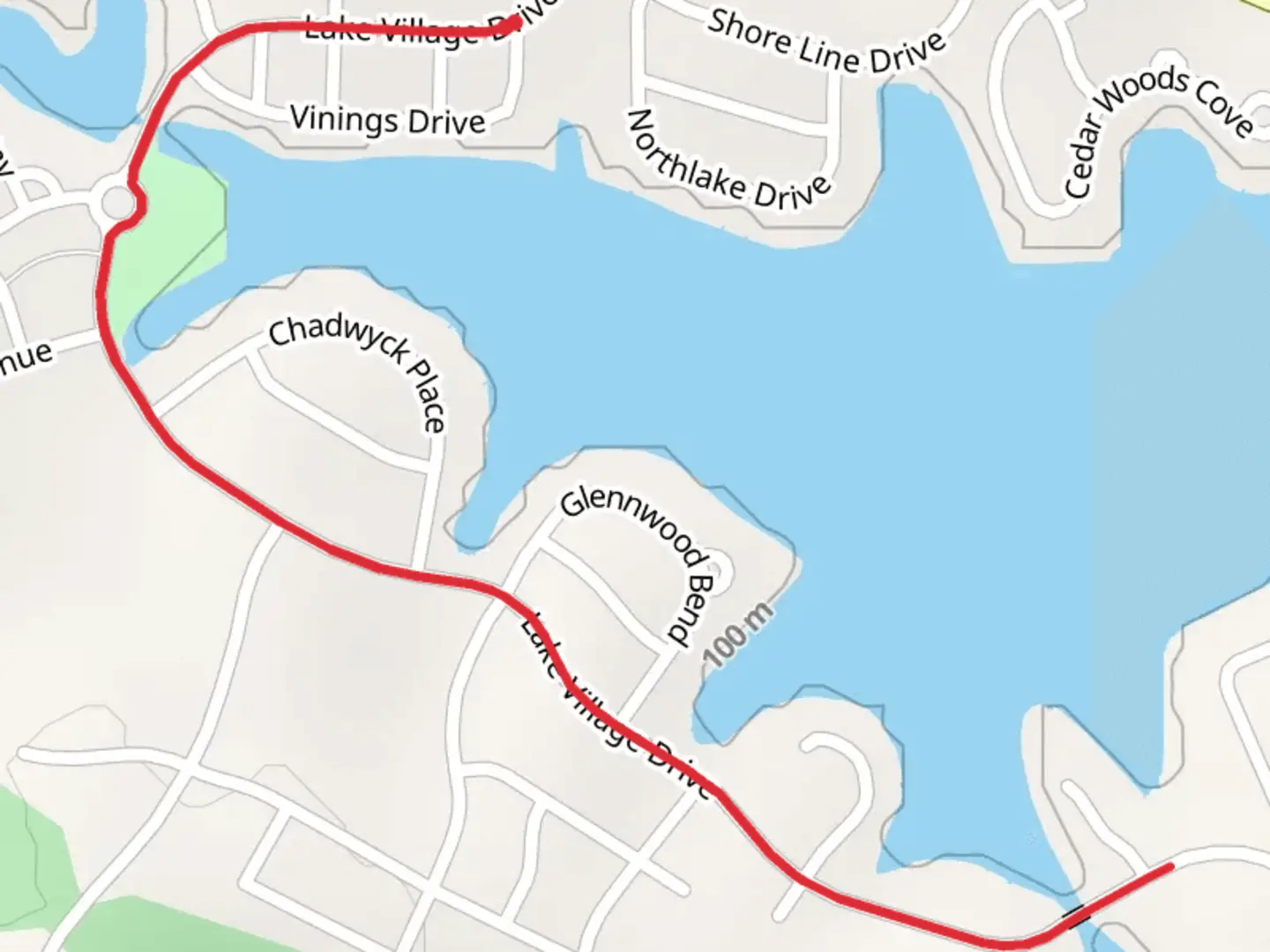 An image depicting the trail Reunion Park Walk and its surrounding area.
