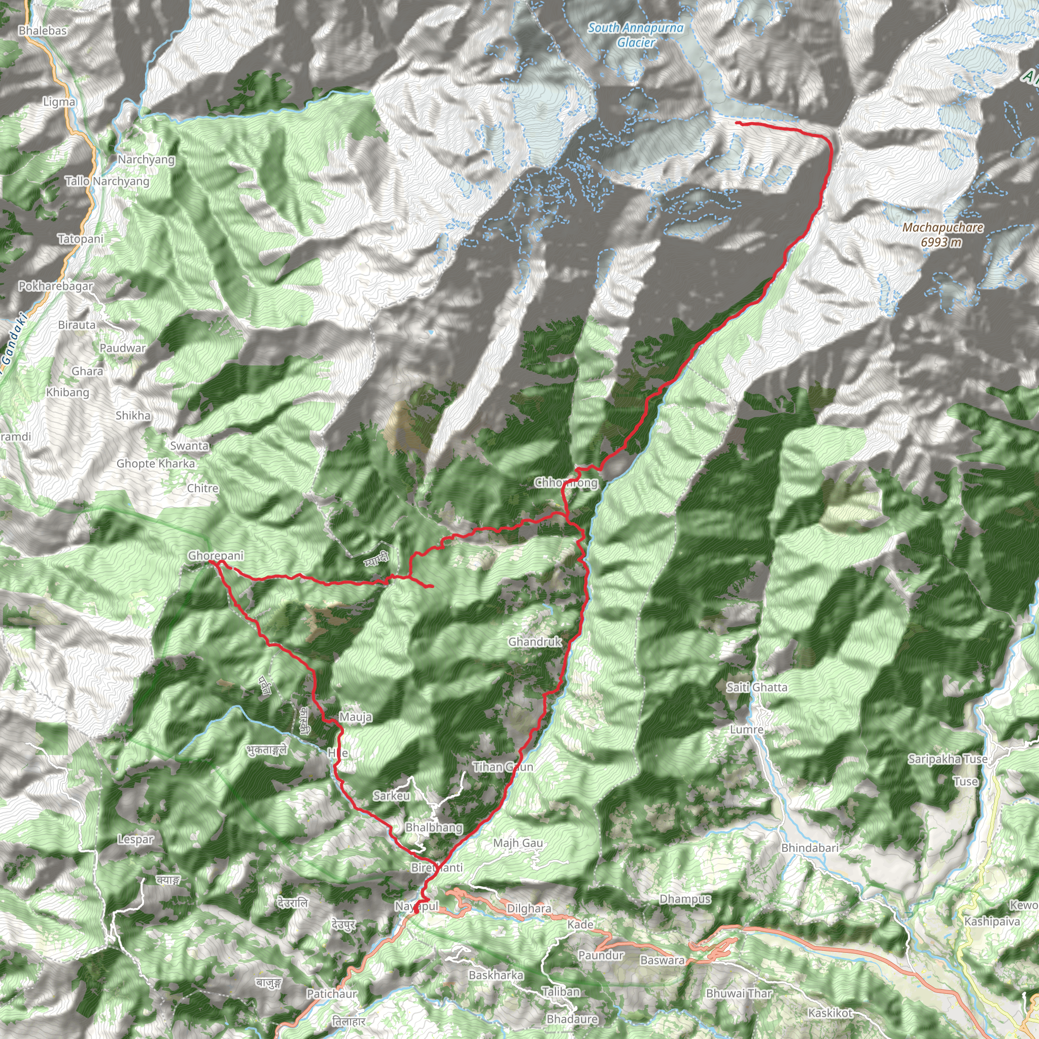 Annapurna Base Camp Trek mobile static map