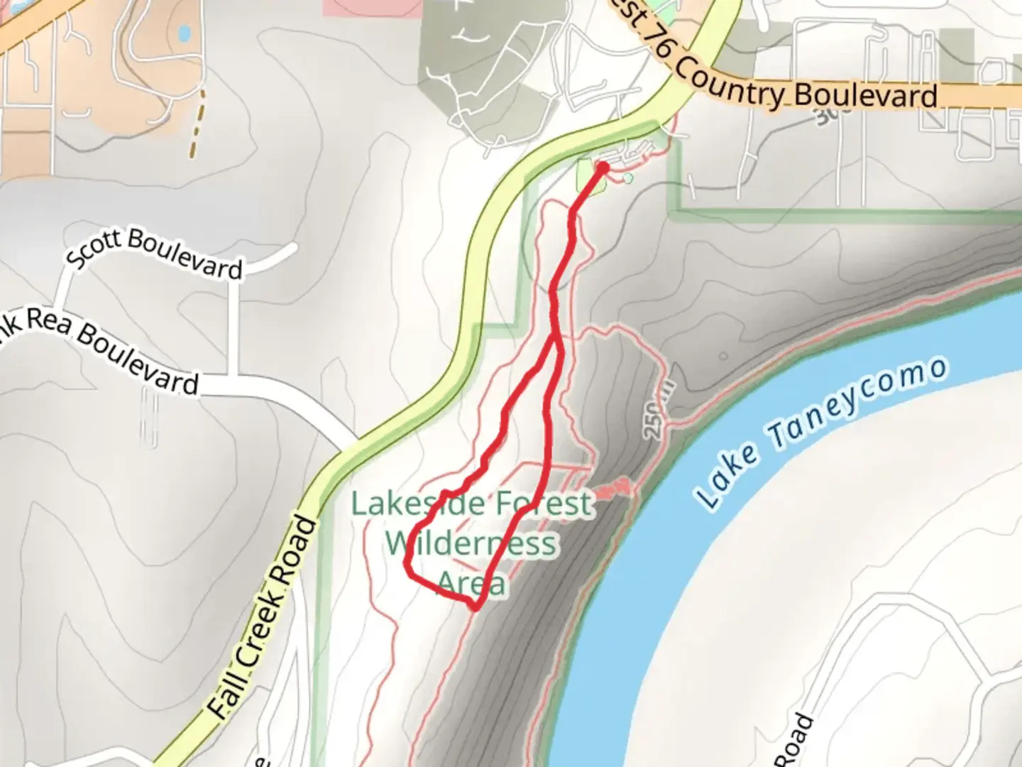 An image depicting the trail Fall Creek Road Loop and its surrounding area.