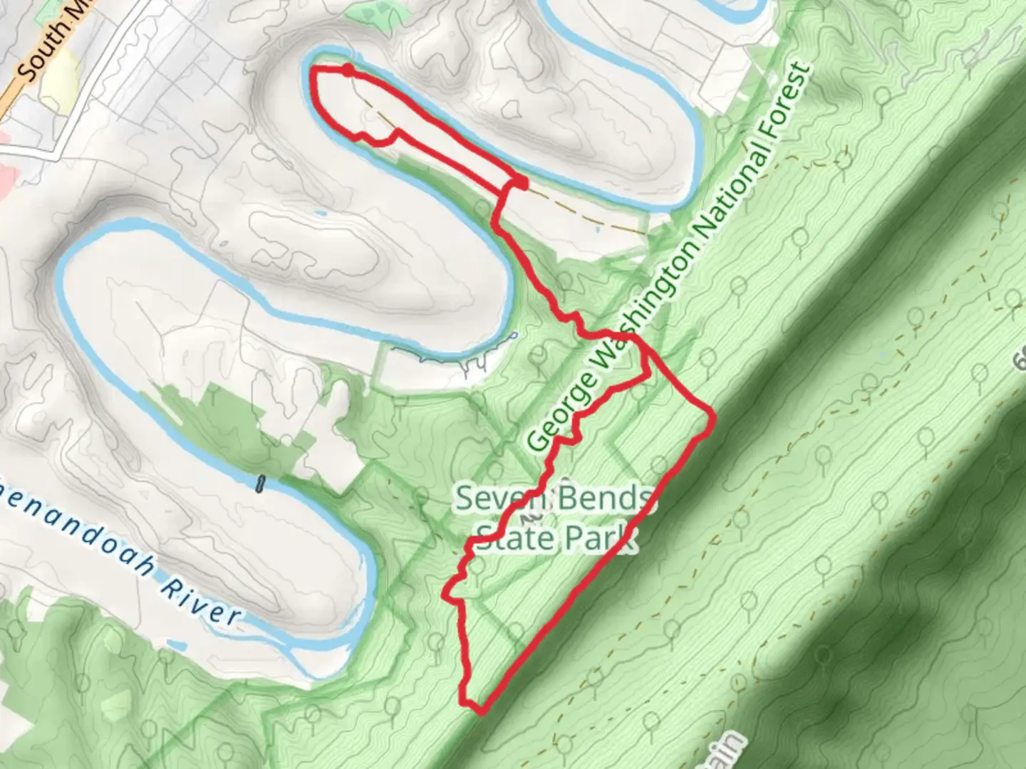 An image depicting the trail Gokatta Trail, Reservoir Trail and Eagles Edge Trail and and its surrounding area.