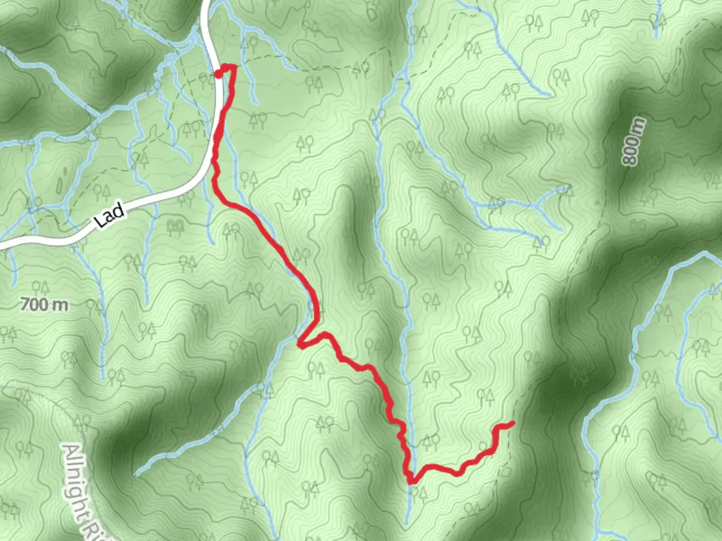 An image depicting the trail Lead Cove Trail and its surrounding area.