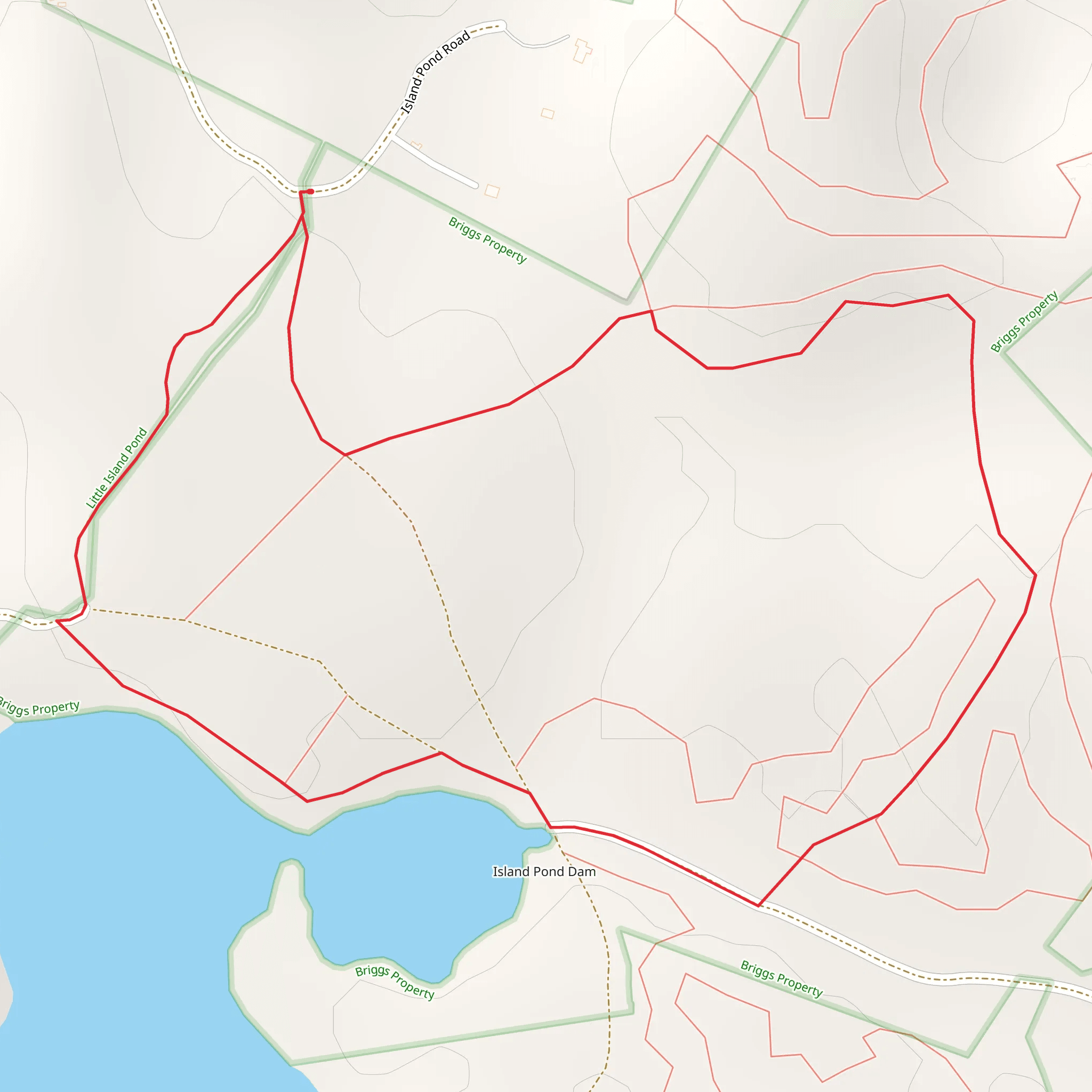 Great Island Pond Loop mobile static map