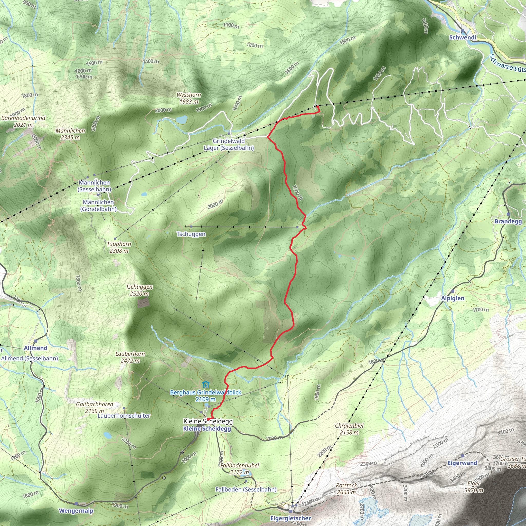 Hohlenstein - Bustigeln - Kleine Scheidegg No 31 mobile static map