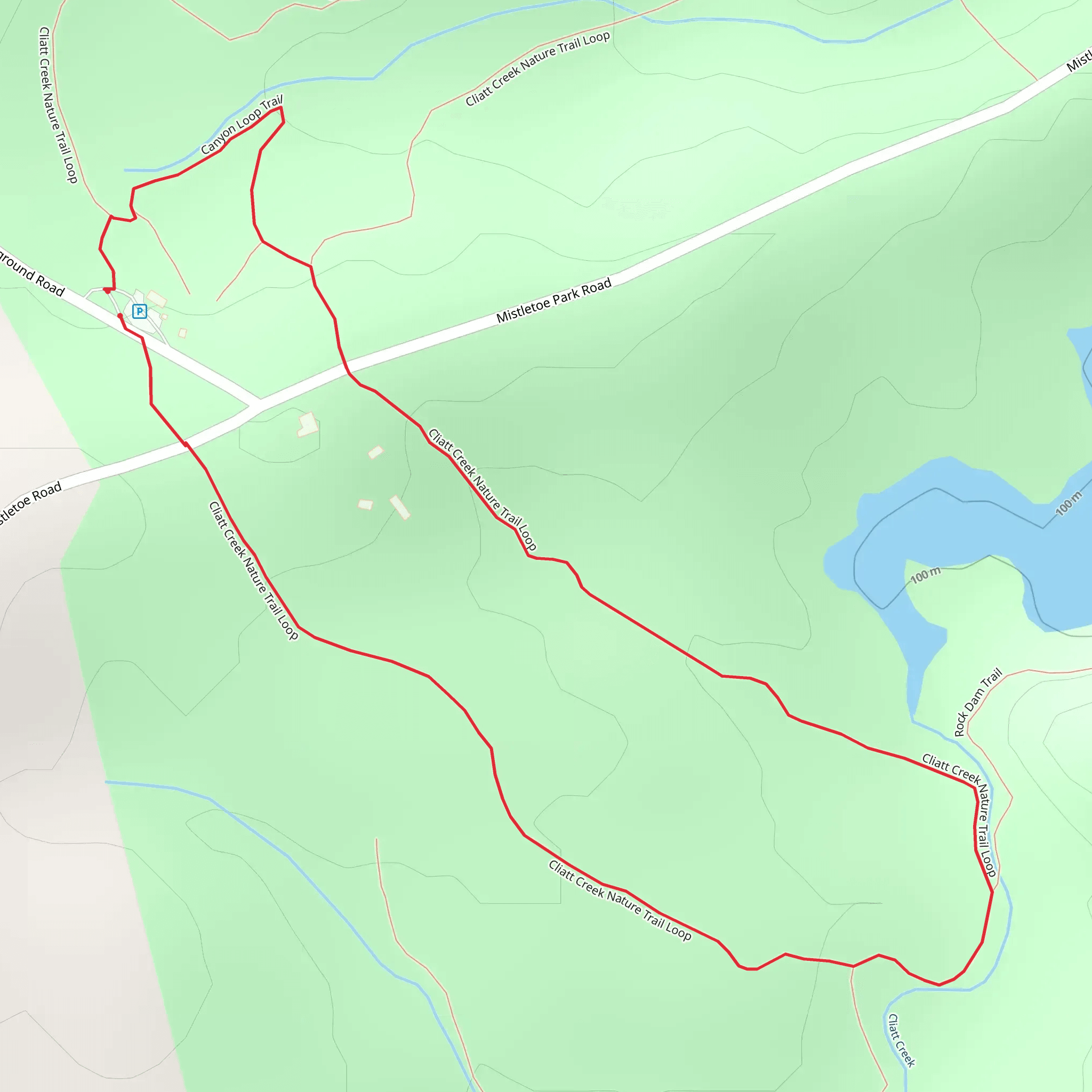 Cliatt Creek Nature Loop Trail - Short mobile static map