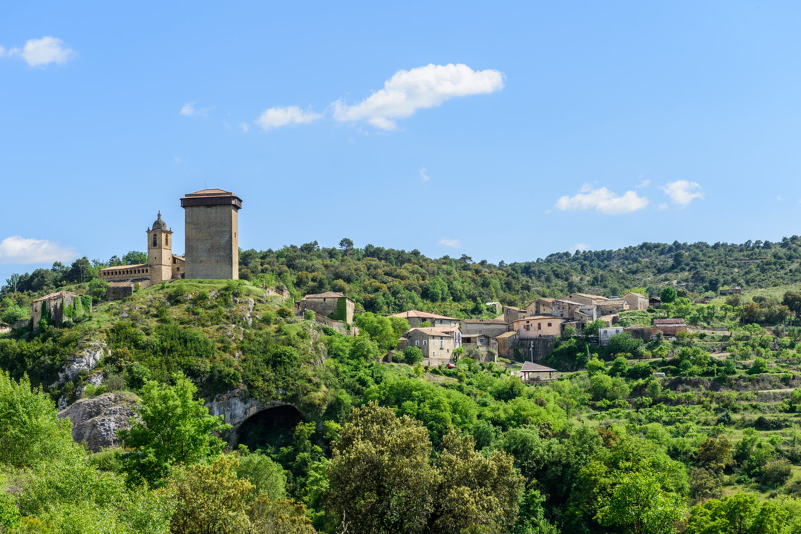 An image depicting the trail Abizanda - Olson PR HU 159 and its surrounding area.